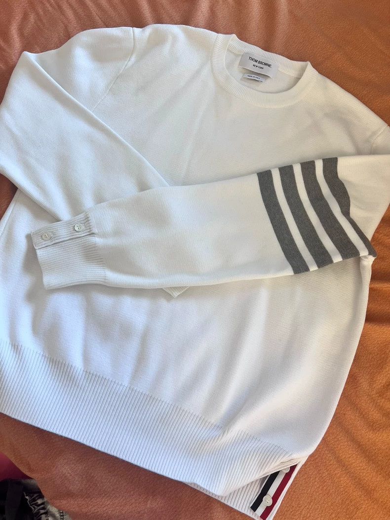 Thom Browne Thom Browne White knit hoodie Size US L / EU 52-54 / 3 - 1 Thumbnail