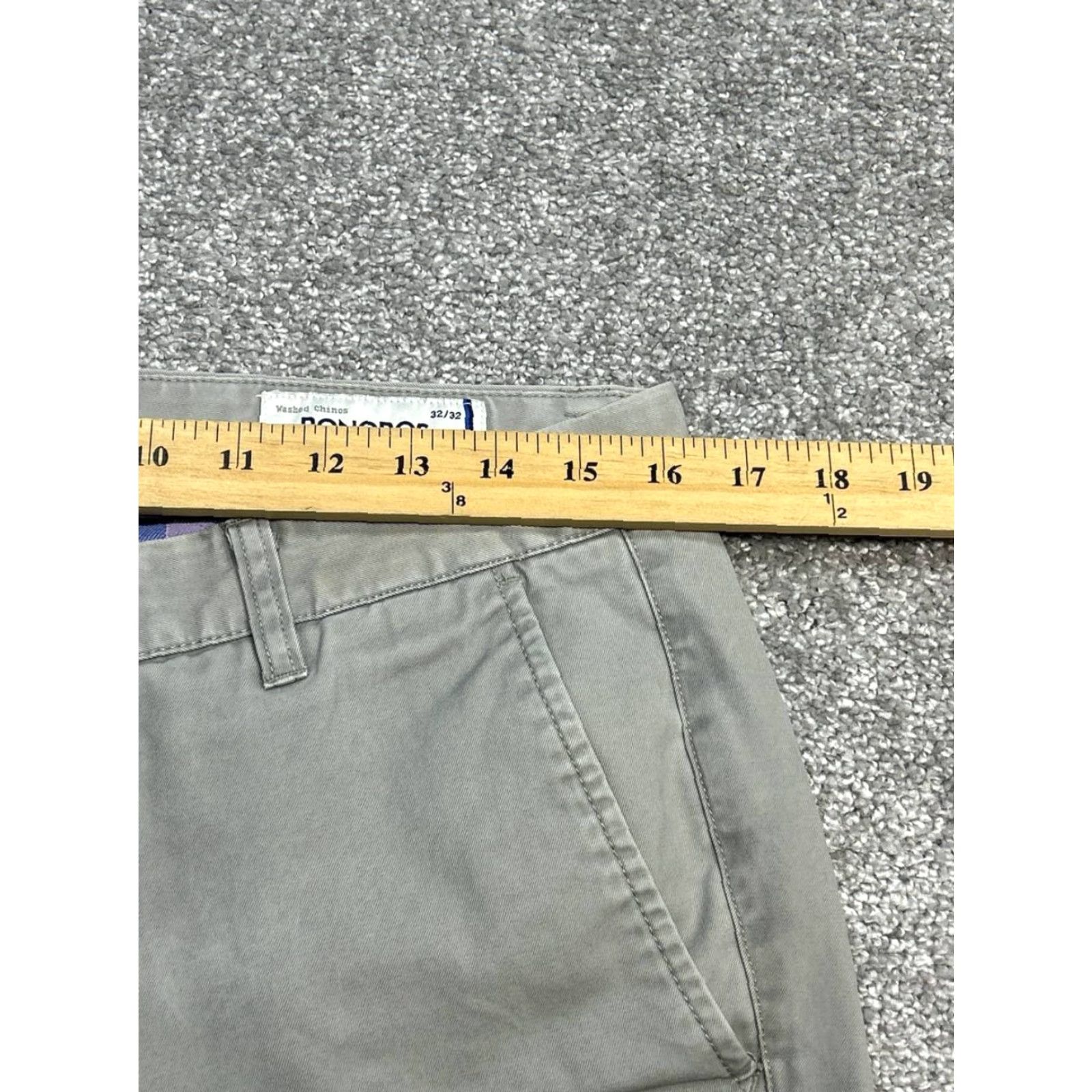 Bonobos Bonobos Slim Chino Pants Mens 32 Gray Cotton Low Rise Flat Front Straight Size US 32 / EU 48 - 3 Thumbnail