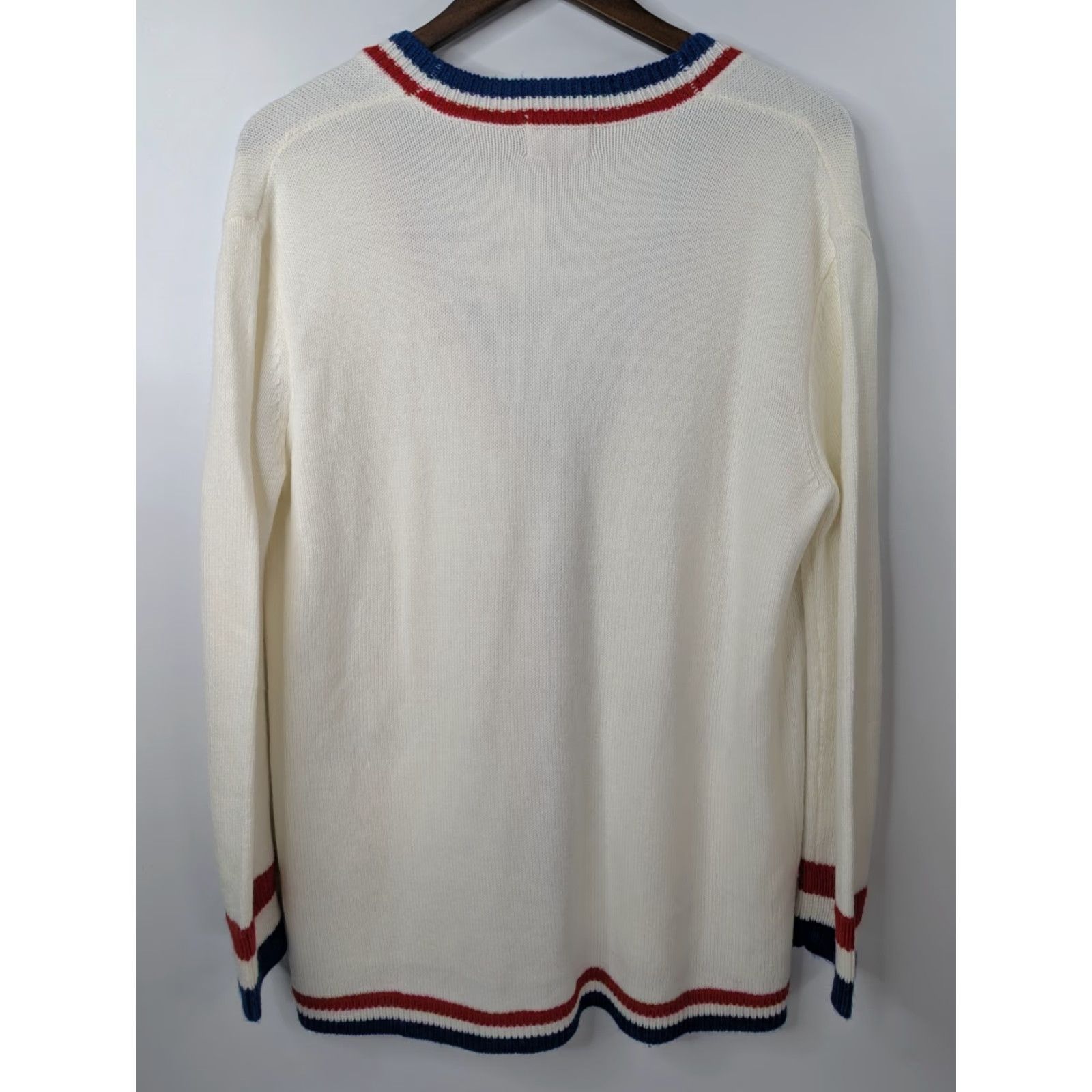 Show Me Your MuMu NWT Show Me Your Mumu Lambert Button Cardigan In USA Stripe Knit Size Small Women Cardigan White Knit Casual Preppy Pockets Womens Size S / US 4 / IT 40 - 4 Thumbnail