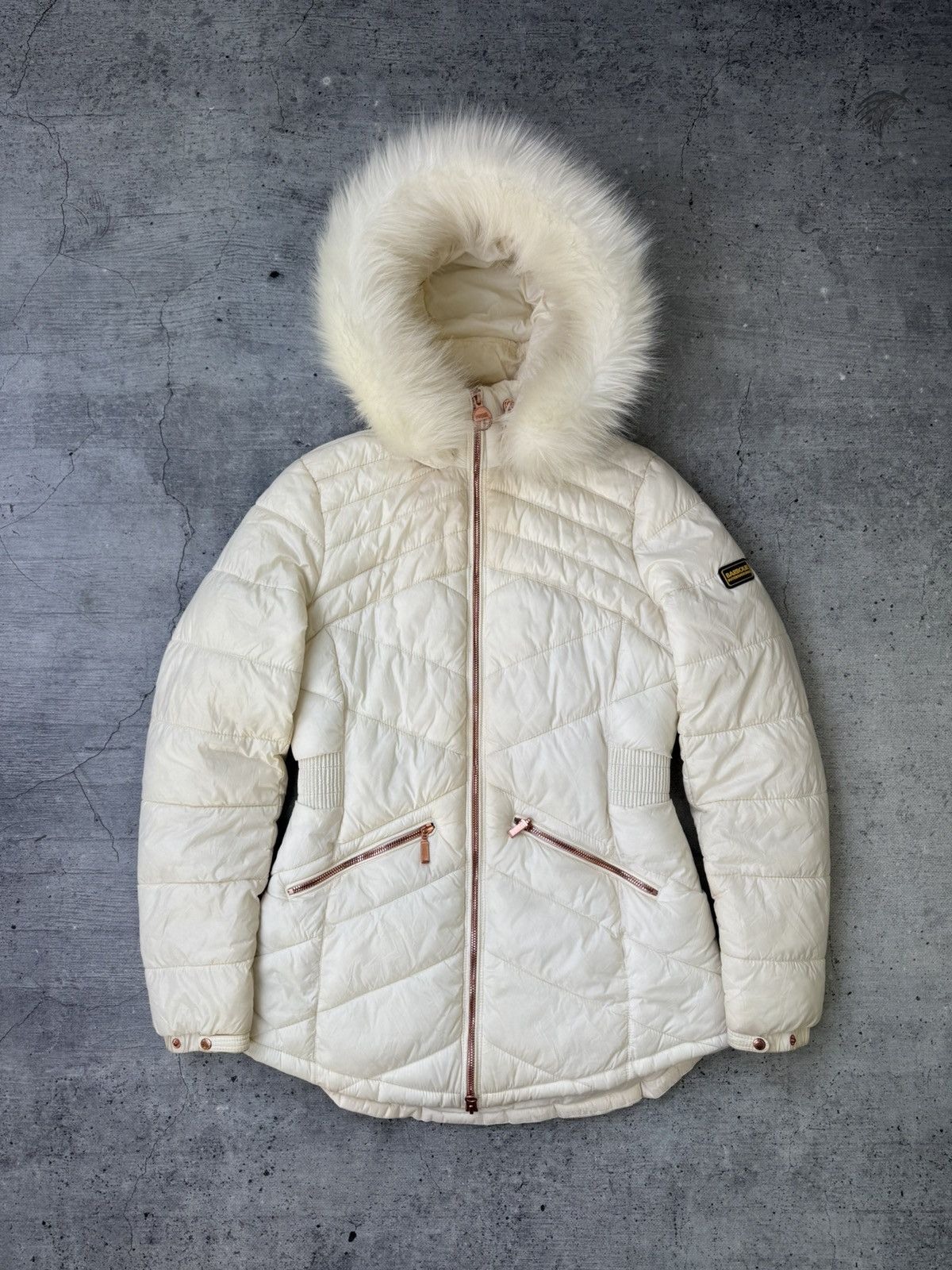 Barbour Vintage Barbour Fur Faux Down Jacket IfSixWasNine Y2K Size S / US 4 / IT 40 - 2 Thumbnail