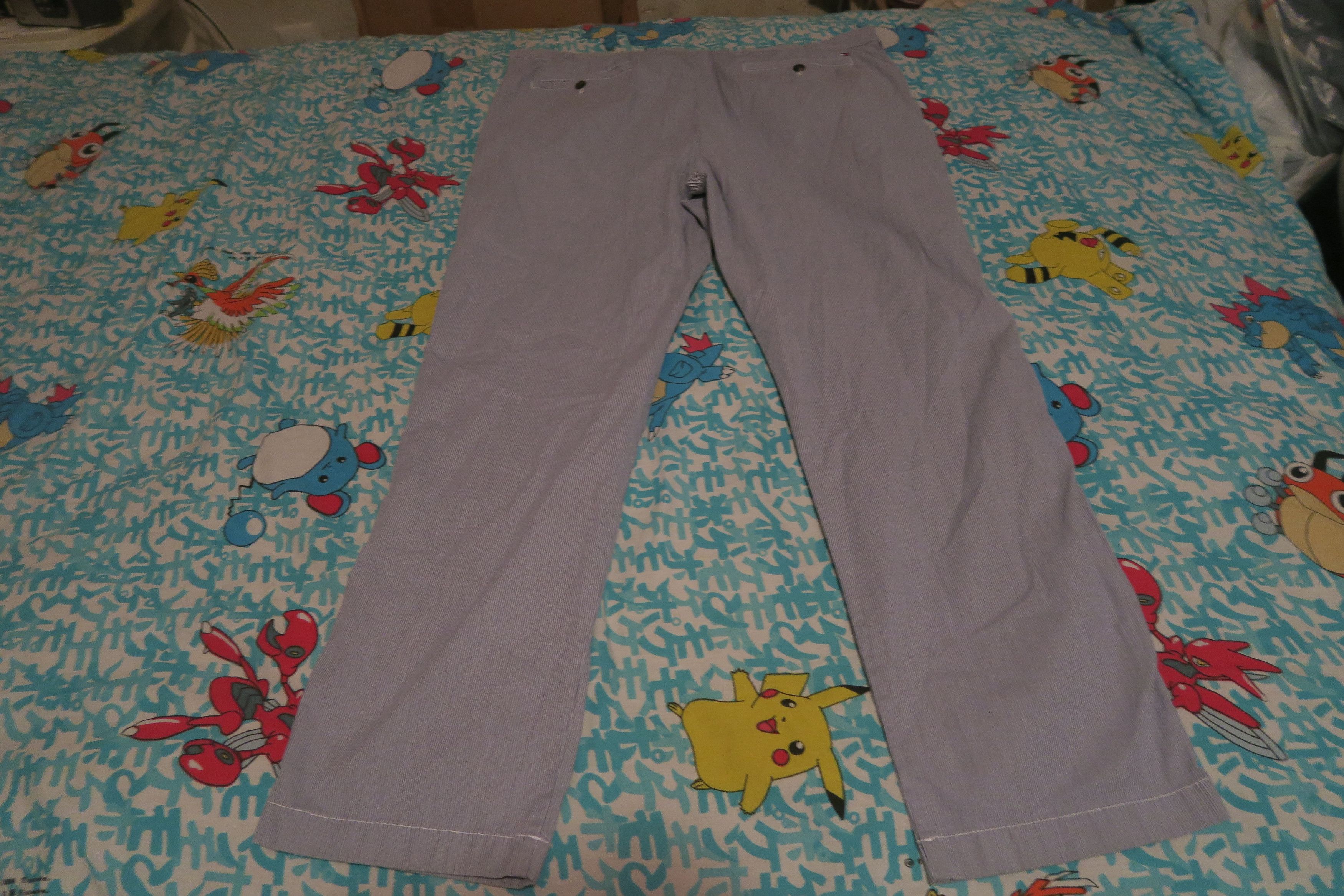 Tommy Hilfiger Custom Fit Stretch Chino Pants Pinstripe Blue