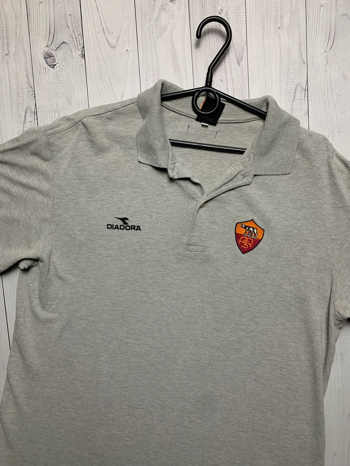 Vintage Vintage AS Roma soccer polo grey logo size L rare Diadora Size US L / EU 52-54 / 3 - 2 Thumbnail