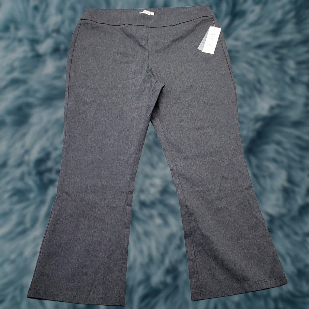 Nanette Lepore Nanette Lepore Pants Womens L Gray Solid Stretch Flared Leg Pull On Size 36" / US 14 / IT 50 - 1 Thumbnail