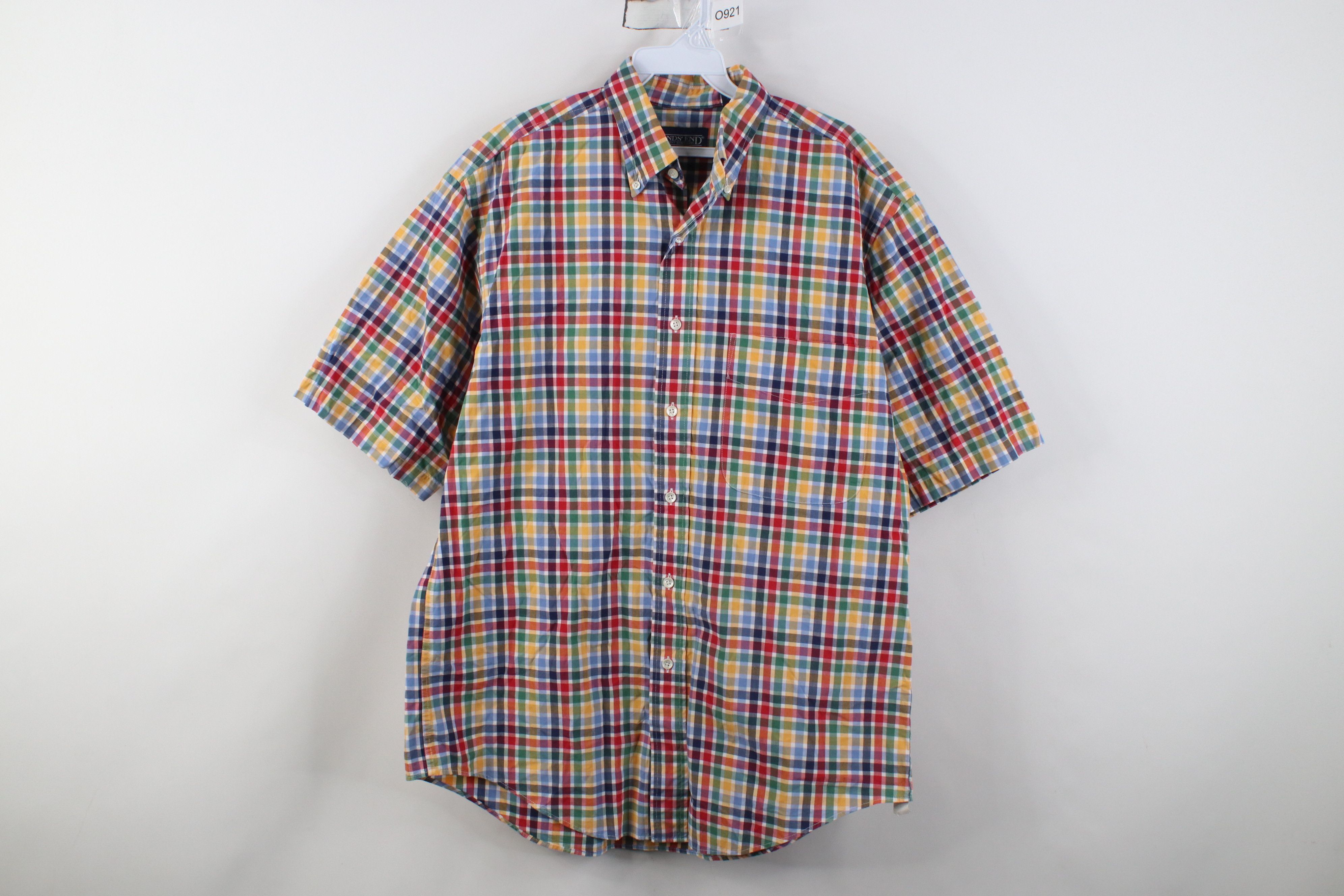 Lands' End Vintage 90s Lands End Madras Short Sleeve Button Down Shirt Size US M / EU 48-50 / 2 - 1 Thumbnail