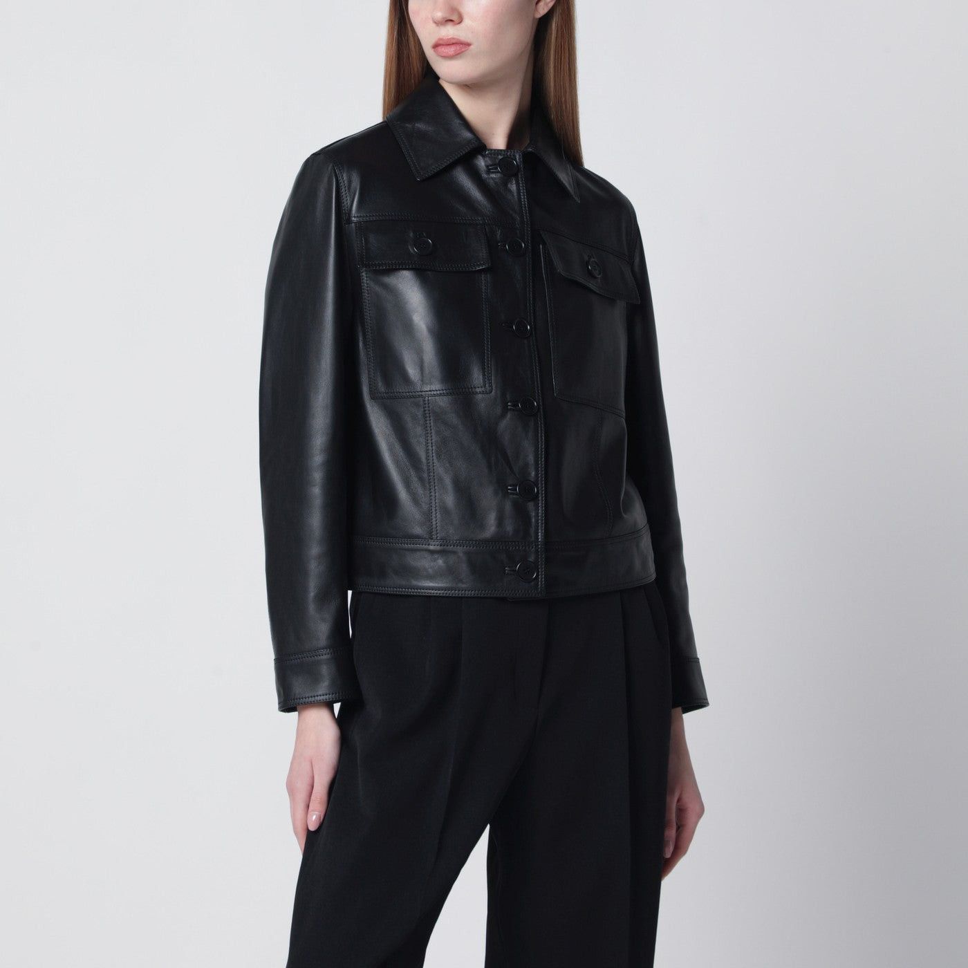 Salvatore Santoro Salvatore Santoro Black Cropped Leather Jacket Size L / US 10 / IT 46 - 1 Thumbnail