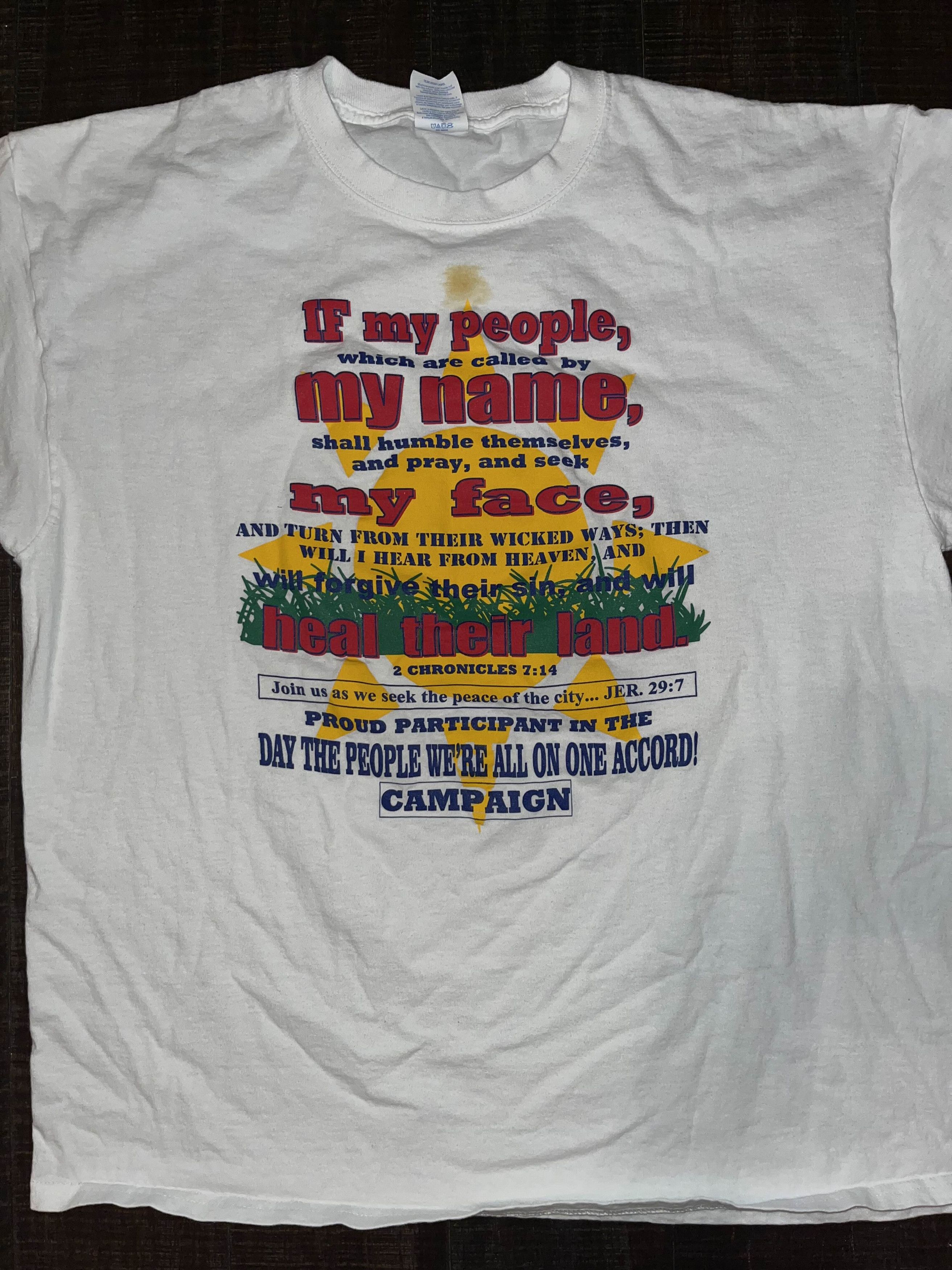 Vintage Y2K Religious Bible Verse Shirt Size US XL / EU 56 / 4 - 1 Thumbnail