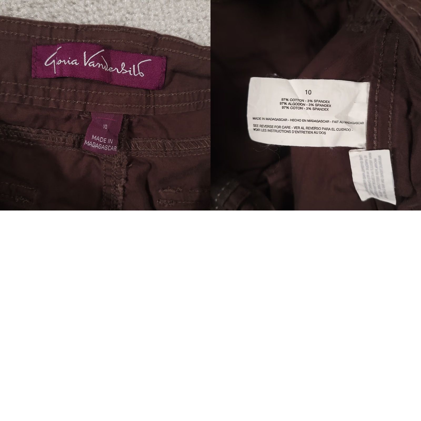 Gloria Vanderbilt Gloria Vanderbilt Cargo Shorts Womens 10 Brown Stretch Cargo Shorts Womens 10 Brown Stretch Size 32" / US 10 / IT 46 - 8 Thumbnail