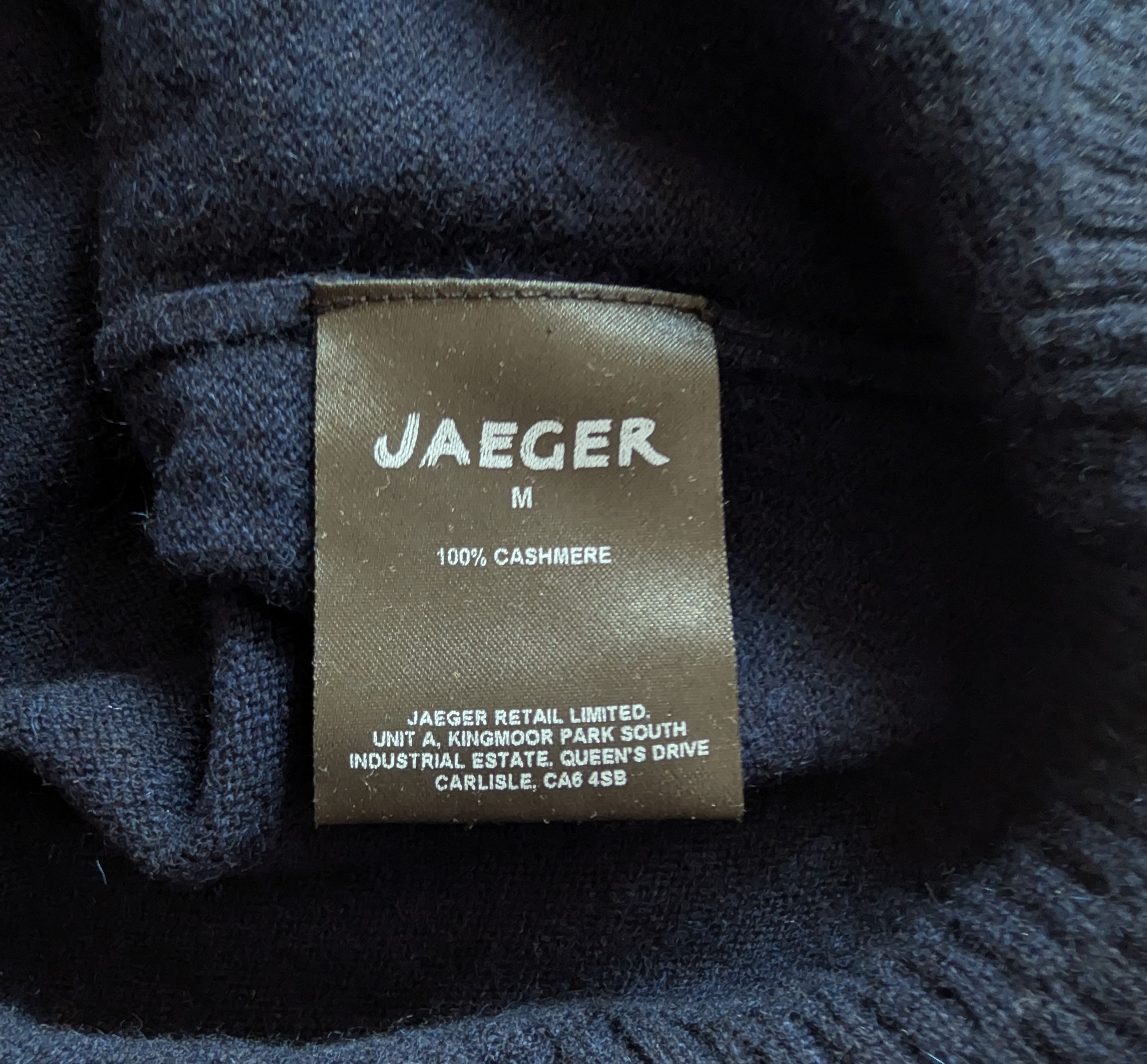 Jaeger NWT JAEGER 100% Pure Cashmere Roll Neck Sweater Navy Blue Size M / US 6-8 / IT 42-44 - 2 Thumbnail