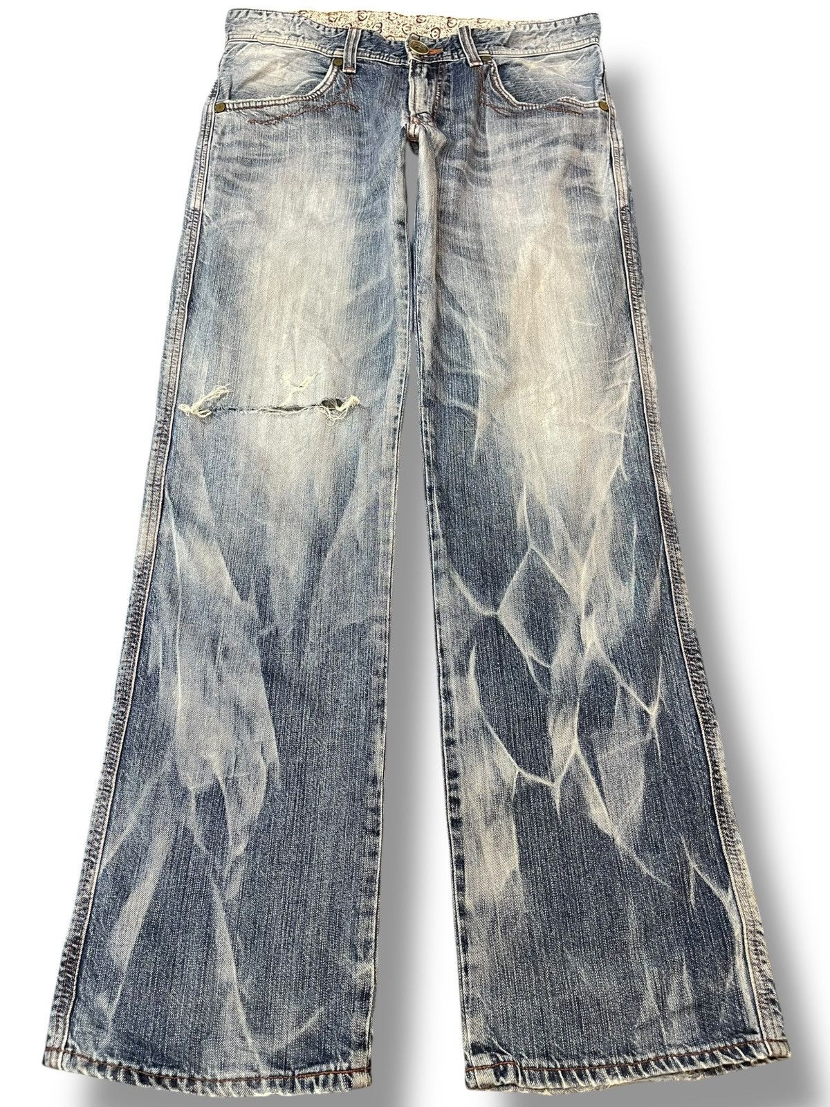 Edwin Vintage Edwin 503 Blue Trip Stonewash/Acidwash Denim Size US 35 - 1 Thumbnail