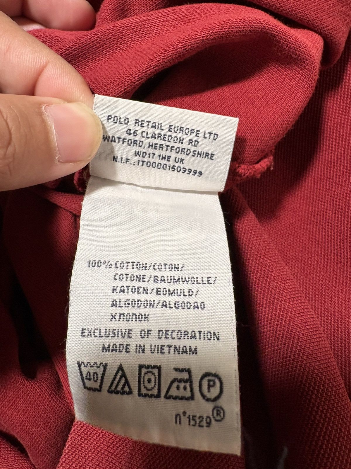 Polo Ralph Lauren VTG Polo Ralph Lauren Custom Fit Pique Polo Burgundy XL Size US XL / EU 56 / 4 - 9 Thumbnail