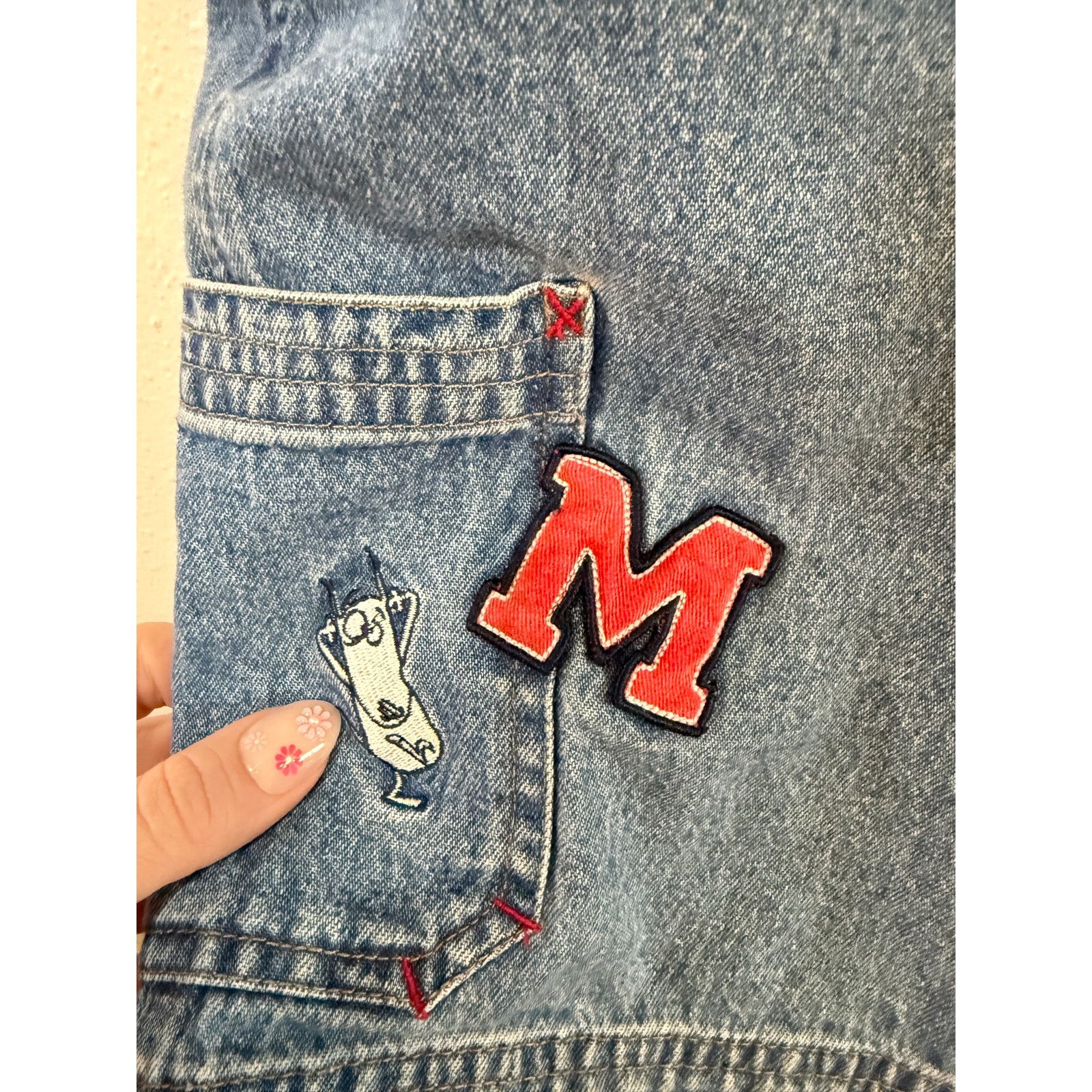 Other 90s Y2K Maxine Embroidered Shortalls Size 36" / US 14 / IT 50 - 6 Thumbnail