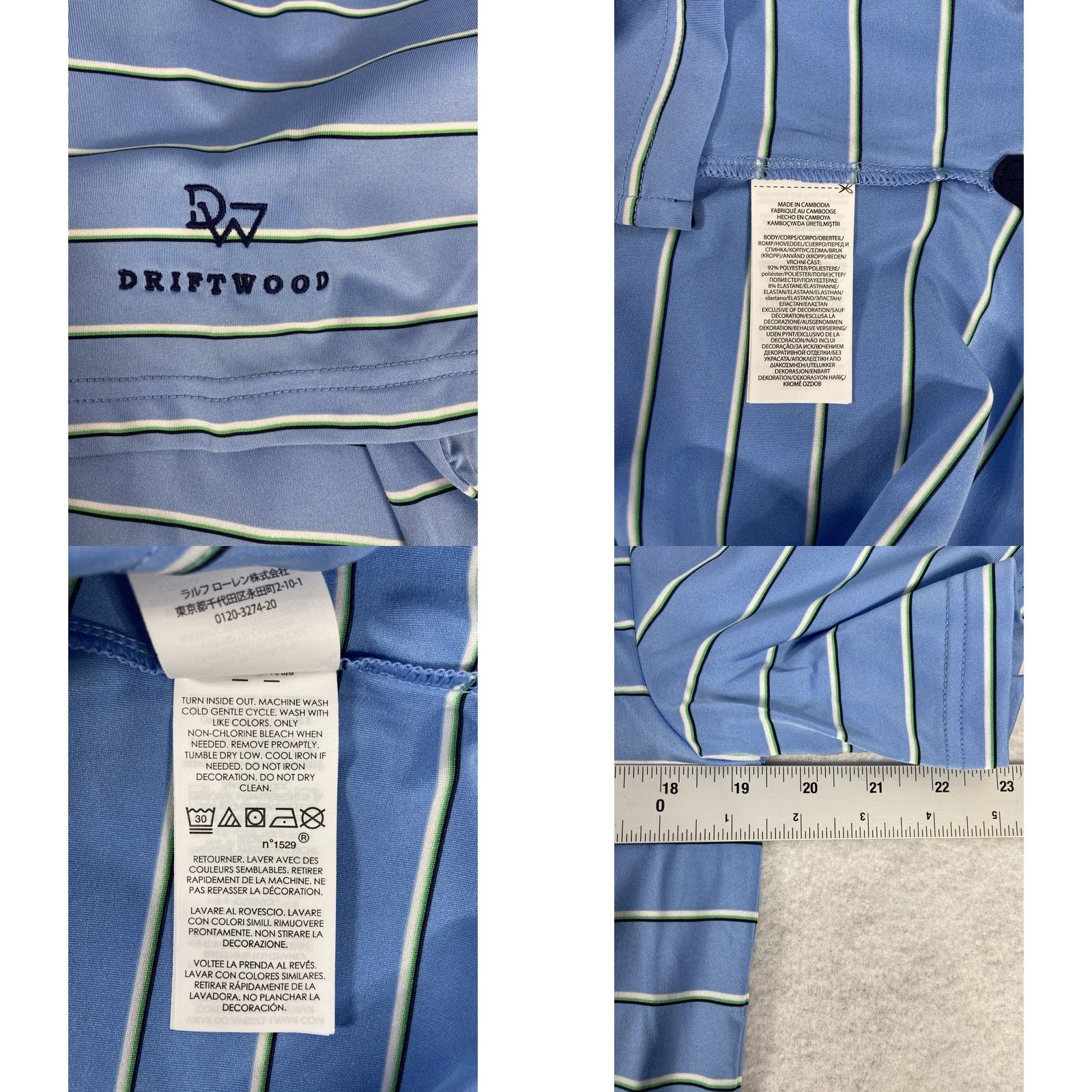 RLX Ralph Lauren RLX Ralph Lauren Polo Shirt Small Blue Striped Short Sleeve Golf Tennis New Mens Size US S / EU 44-46 / 1 - 8 Thumbnail