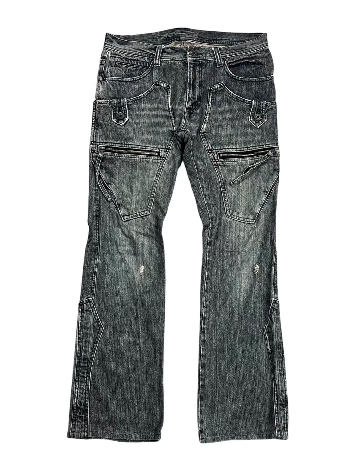 パンツ EDGE RUPERT type logo design denim jeans Trashed Edge Rupert Japan Ripped Denim Jeans
