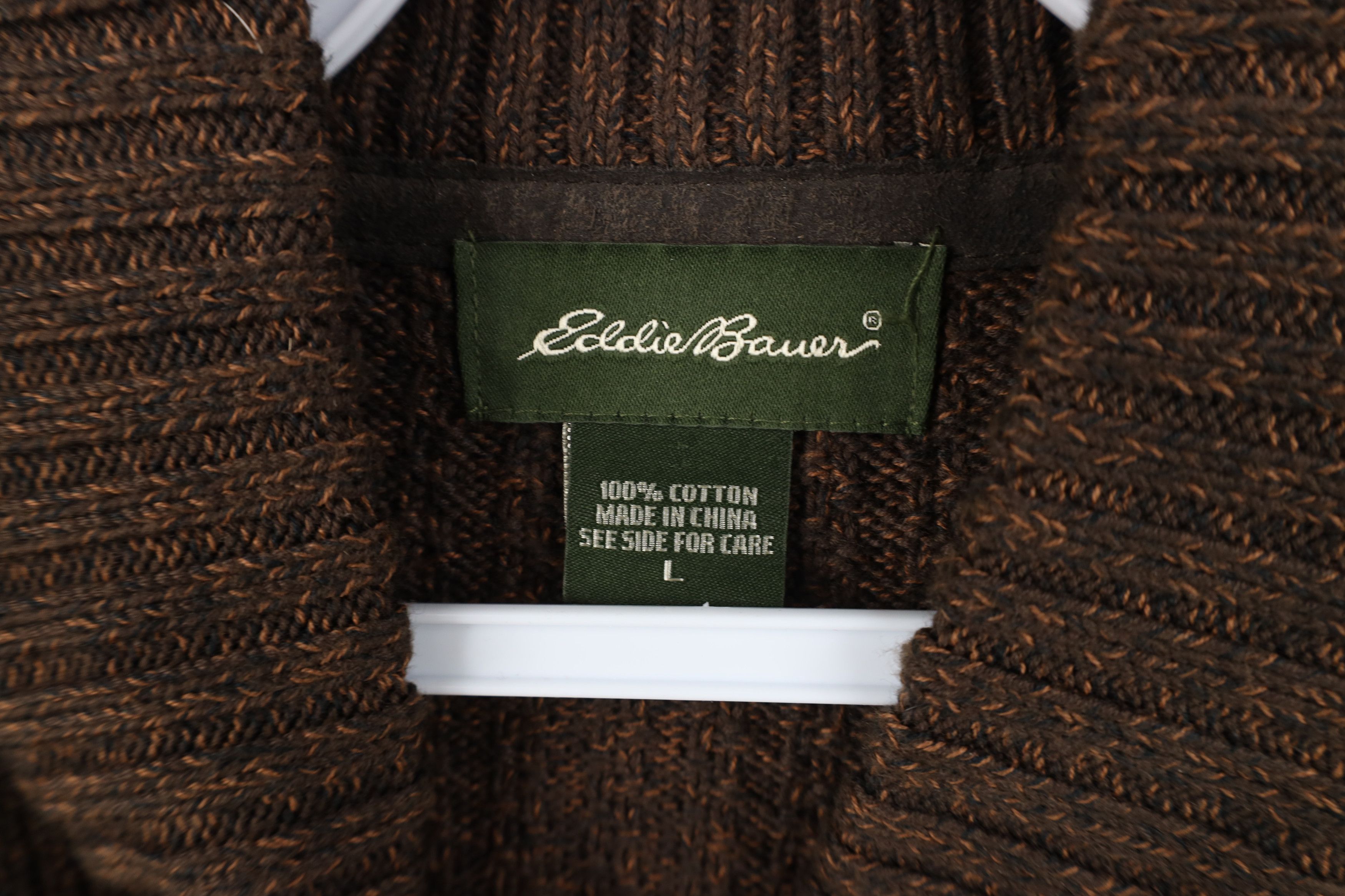 Eddie Bauer Vintage Eddie Bauer Cotton Ribbed Knit Henley Sweater Brown Size US L / EU 52-54 / 3 - 7 Thumbnail