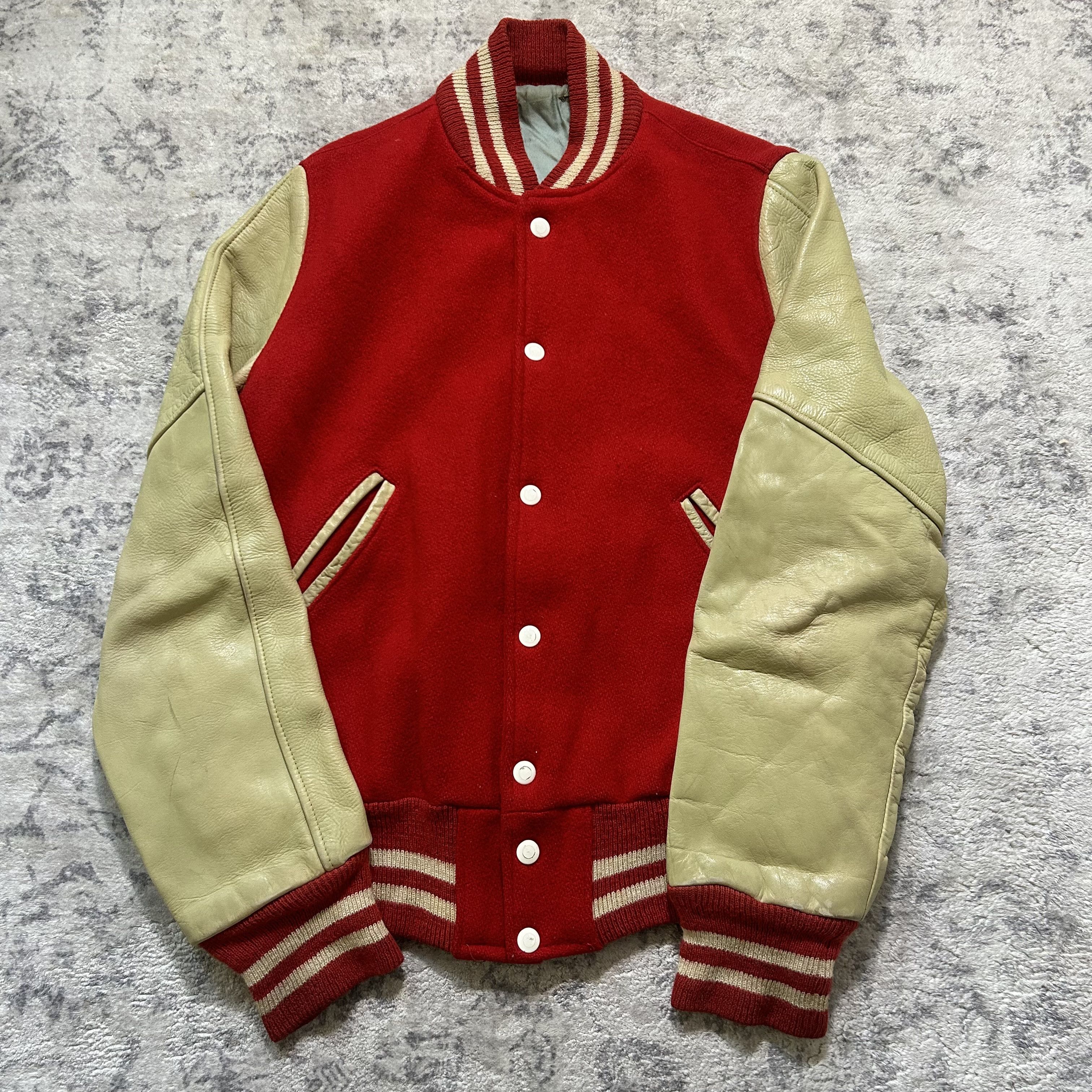Vintage Vintage Leather Varsity Jacket Size US M / EU 48-50 / 2 - 1 Thumbnail