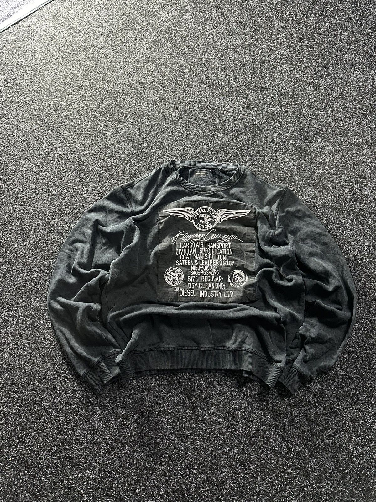 Diesel VNTG 🚨 DIESEL FLYING DISTRESSED SWEATSHIRT BOXY AVANT-GARDE Size US L / EU 52-54 / 3 - 1 Thumbnail