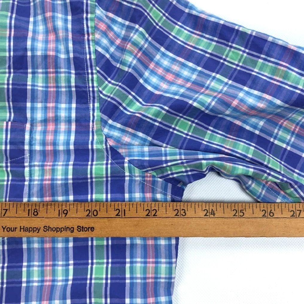 UNTUCKit UNTUCKIT Men's L Blue Green Pink Plaid Button-Down Casual Shirt Long Sleeve Size US L / EU 52-54 / 3 - 6 Thumbnail