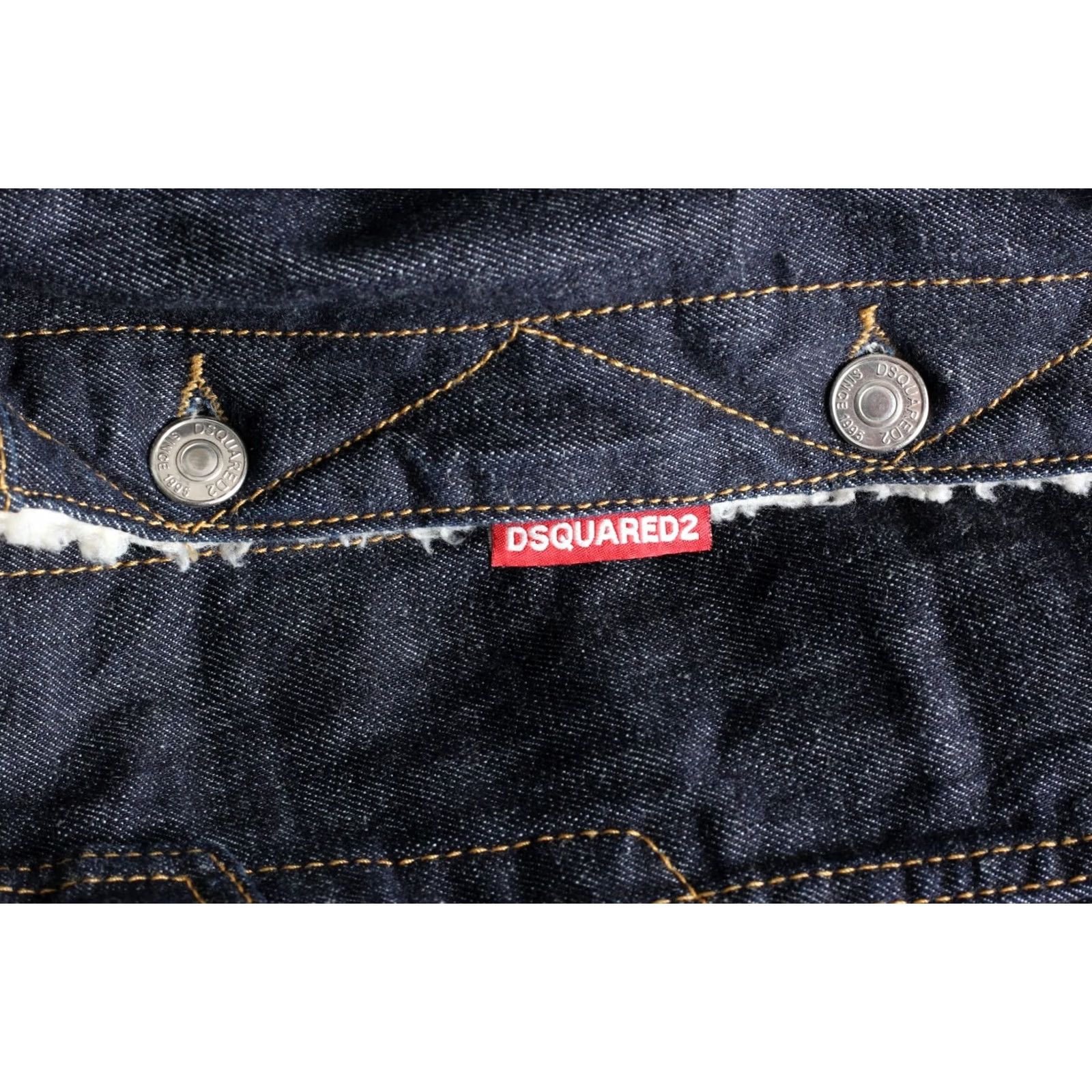 Dsquared2 DSQUARED2 Denim Jacket Men Size 50 Sherpa Lined Made in ITALY MJ6286 Blue Jacket Mens Regular Denim Jacket with Logo Size US M / EU 48-50 / 2 - 5 Thumbnail