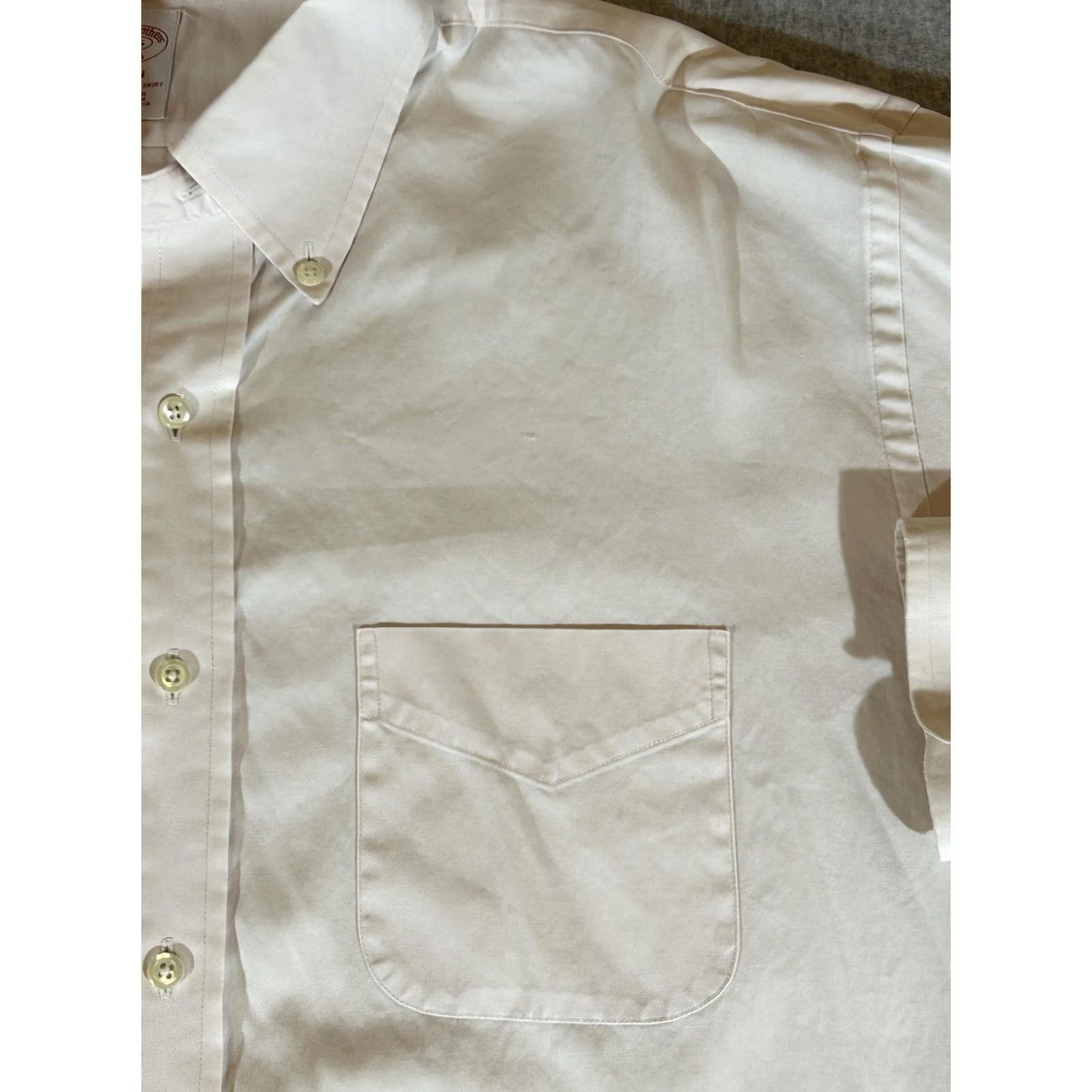 Brooks Brothers Brooks Brothers Shirt Men XL Beige Madison Long Sleeve Button Formal Office 17.5 36/37 100% Cotton Dress Shirt Button-Down Collar Mens Size 48R - 2 Thumbnail