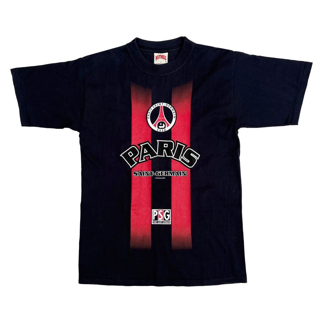 Nutmeg PSG Paris Saint-Germain 1990 90s Vintage Football T-Shirt Size US M / EU 48-50 / 2 - 1 Thumbnail