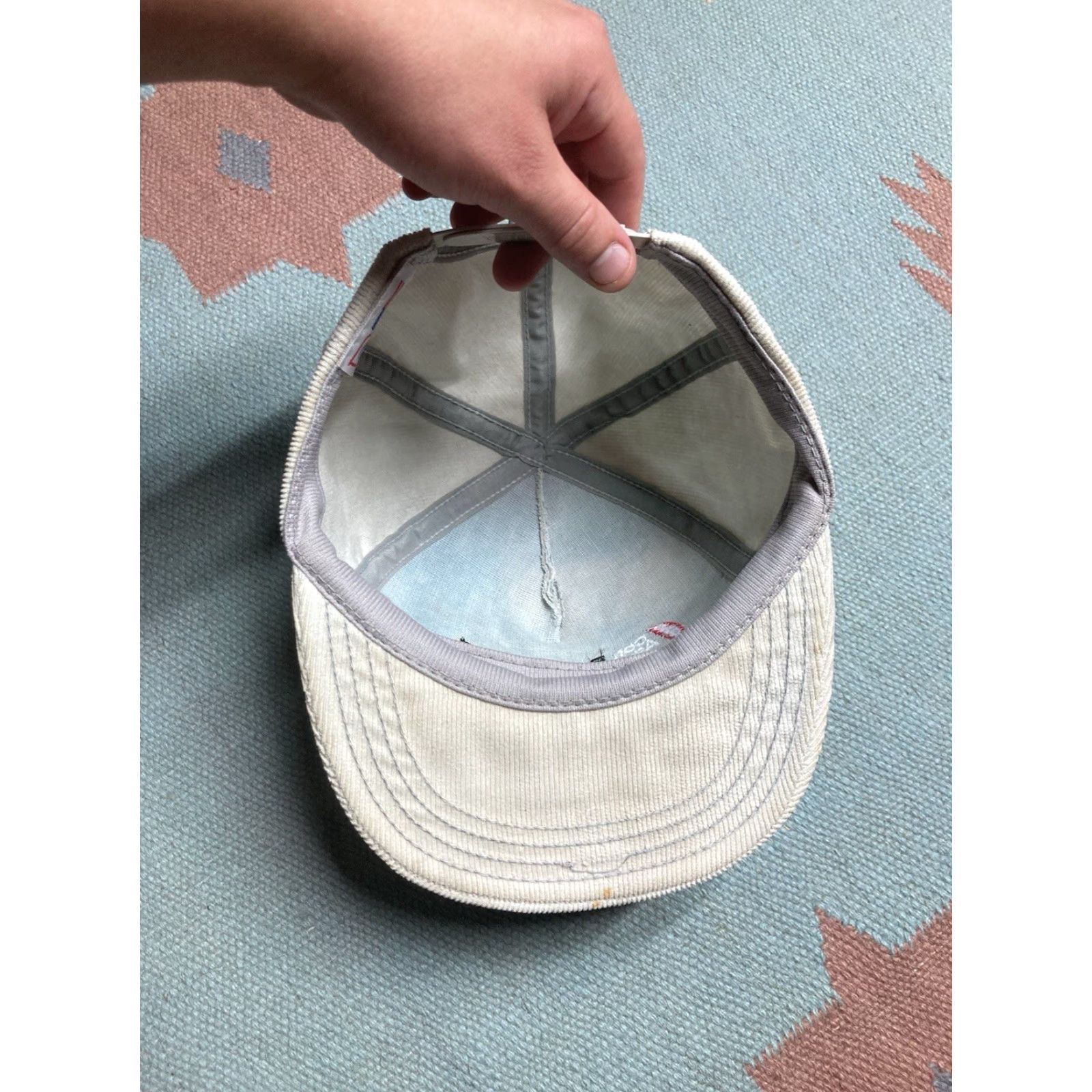 Vintage VINTAGE 90s SnapBack Corduroy Hat Berger company Con Agra made in USA Adjustable Gray Mens Size ONE SIZE - 7 Thumbnail
