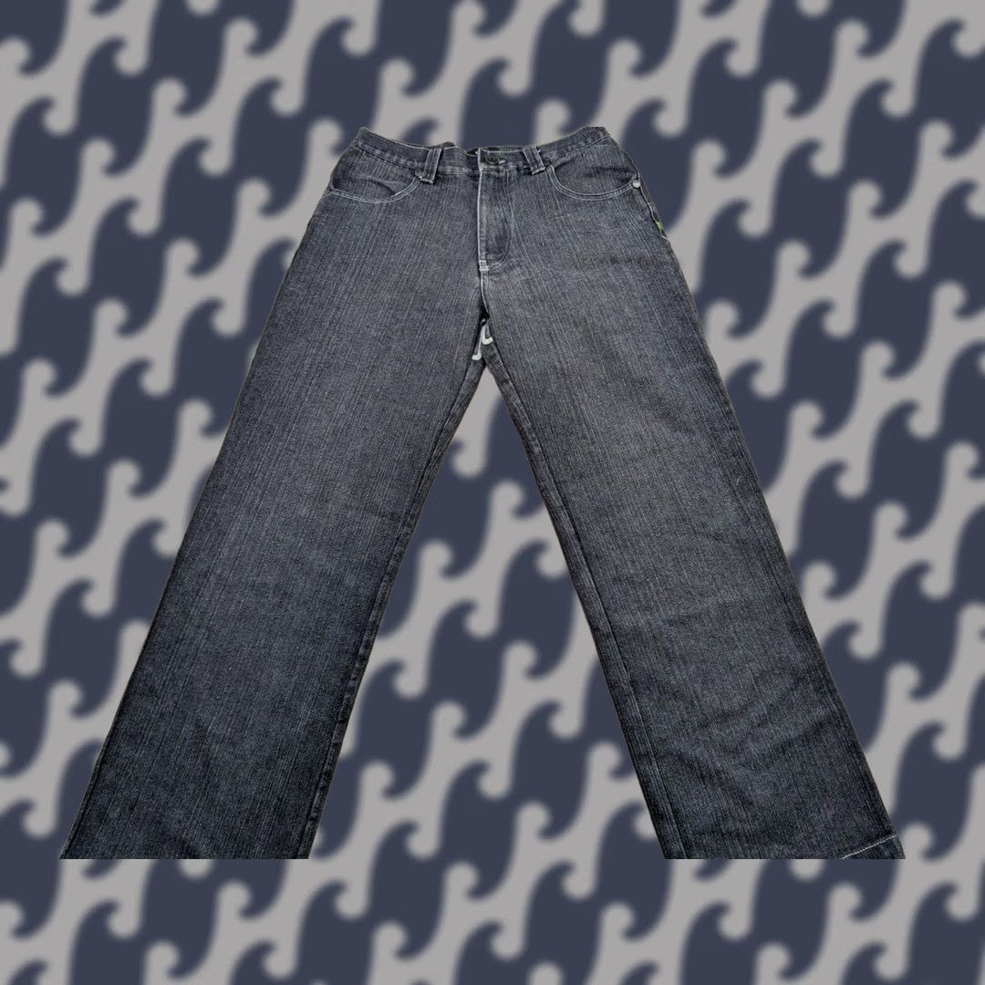 ESPIRIT VINTAGE Raw Blue Sacred Spirit Jeans W33 L29.5 Black Green Wings Straight Womens Size US 33 - 1 Thumbnail