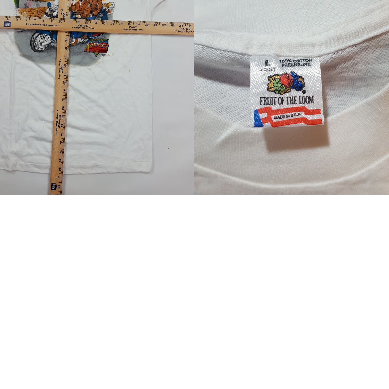 Fruit Of The Loom Vintage 90s American Motorcycle Tour Men's Large White Biker T Shirt Size US L / EU 52-54 / 3 - 10 Thumbnail