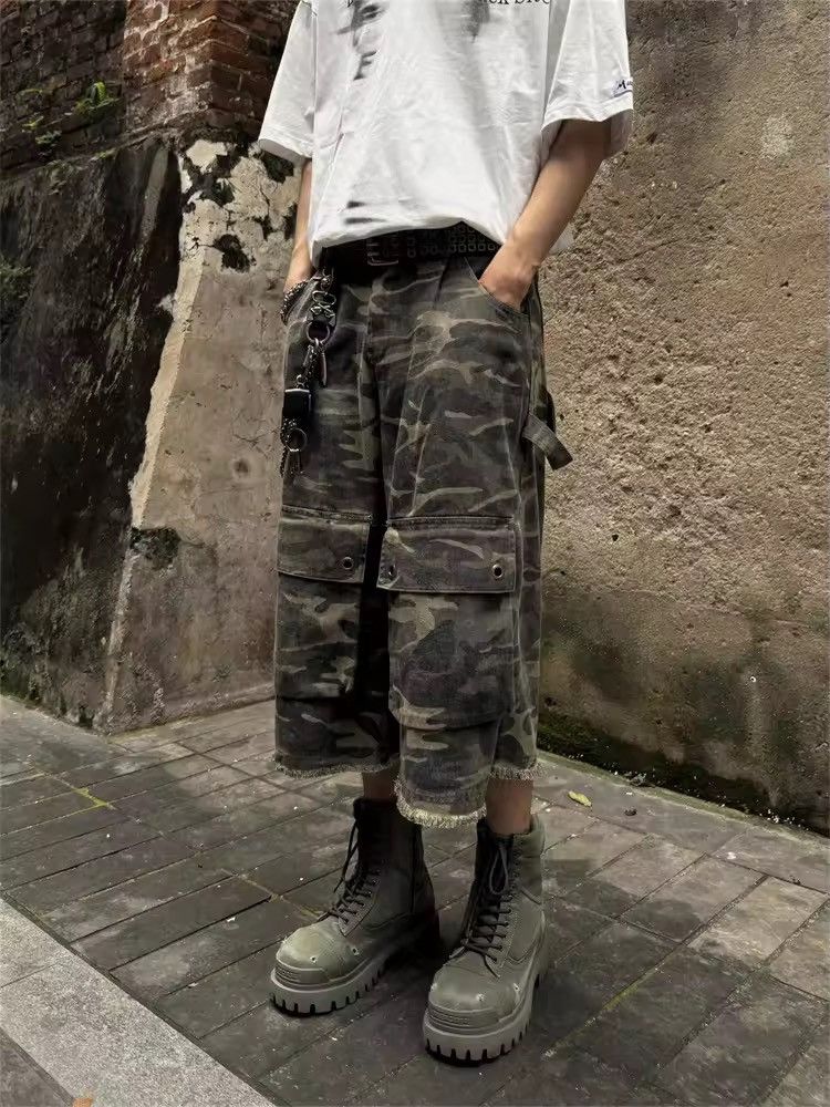 Japanese Brand Camo Cargo Baggy Shorts Pant Size US 29 - 4 Thumbnail