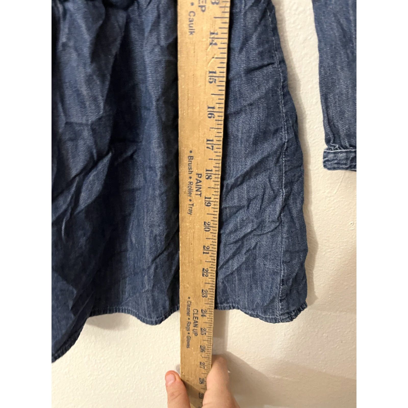 Gap Gap Shirt Women S Blue Denim Chambray Top 3/4 Sleeve Henley V-Neck Pullover Casual Bohemian American Fun Size S / US 4 / IT 40 - 4 Thumbnail