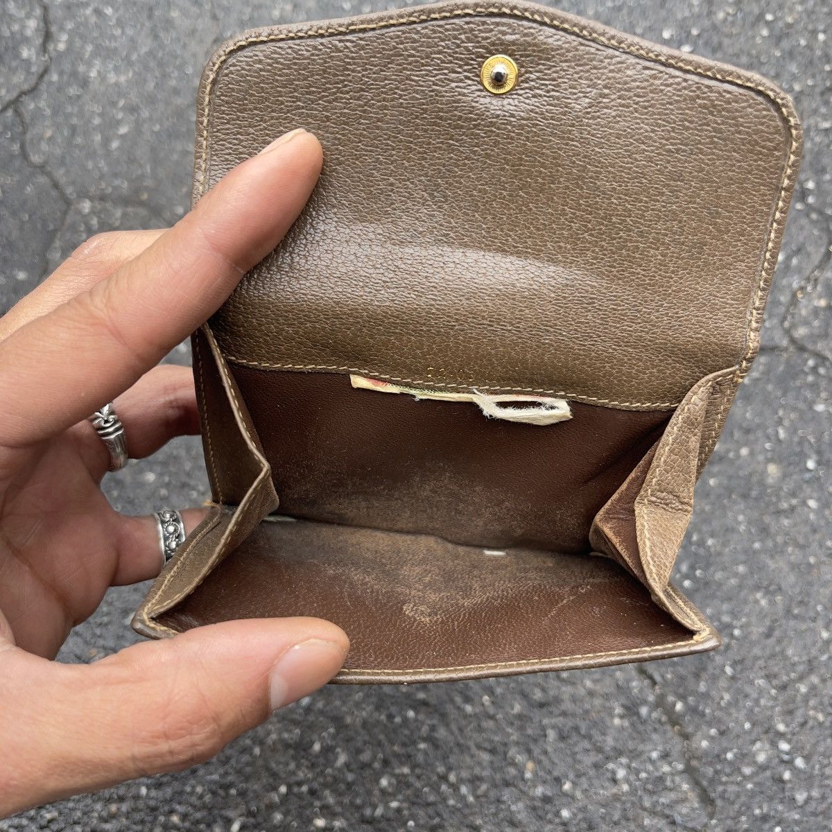 Gucci × Vintage Vintage GUCCI Leather Monogram Tri-Fold Wallet Size ONE SIZE - 4 Thumbnail