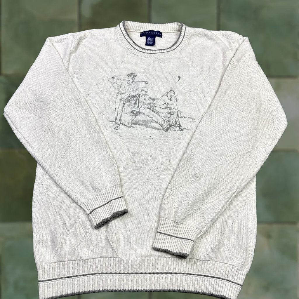 Vintage VINTAGE 90s Adult Medium Made In USA Embroidered Long Sleeve Golf Sweater Knit Size US M / EU 48-50 / 2 - 1 Thumbnail