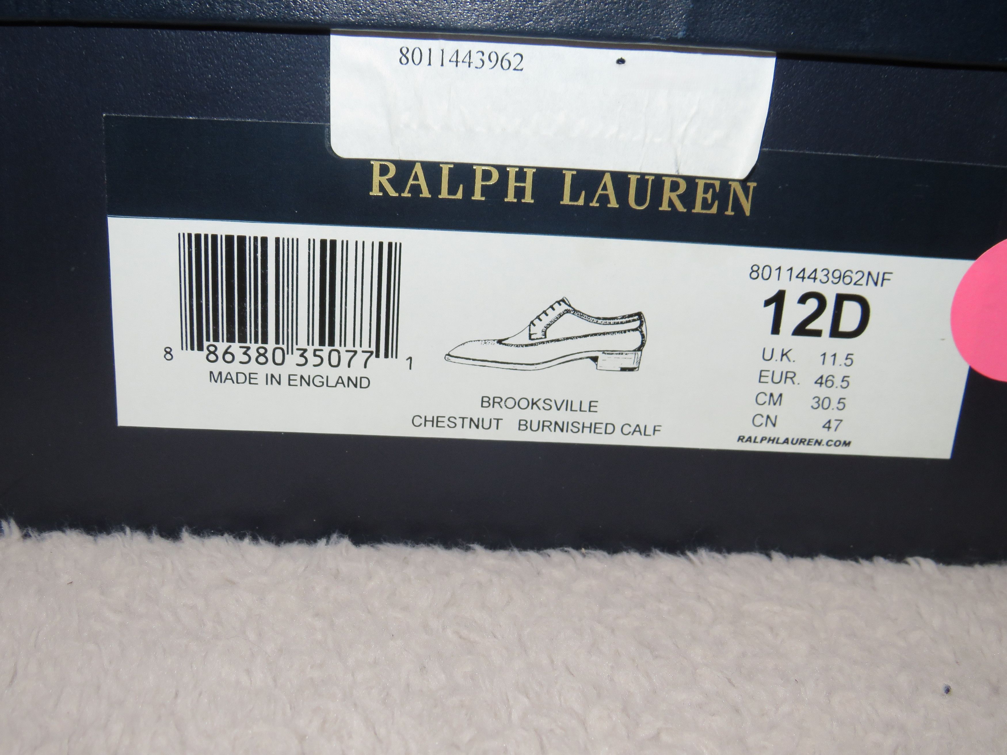 Edward Green × Ralph Lauren Purple Label Brooksville Chestnut Calf Leather Brogues 12D NWB Size US 12 / EU 45 - 16 Thumbnail