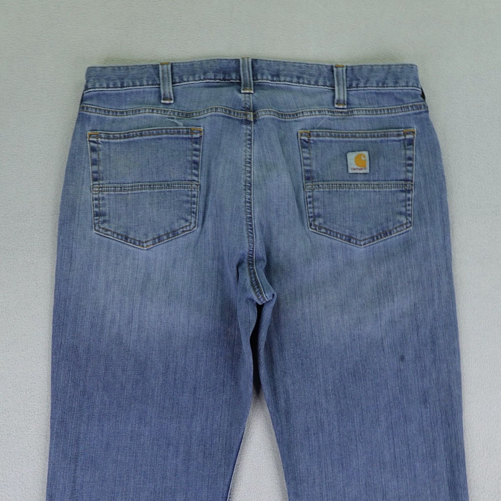 Carhartt Carhartt Jeans Mens 38x30 Blue Denim Relaxed Fit Rugged Flex Straight Work Trousers Jeans Men Blue Denim 90s? Size US 36 / EU 52 - 6 Thumbnail