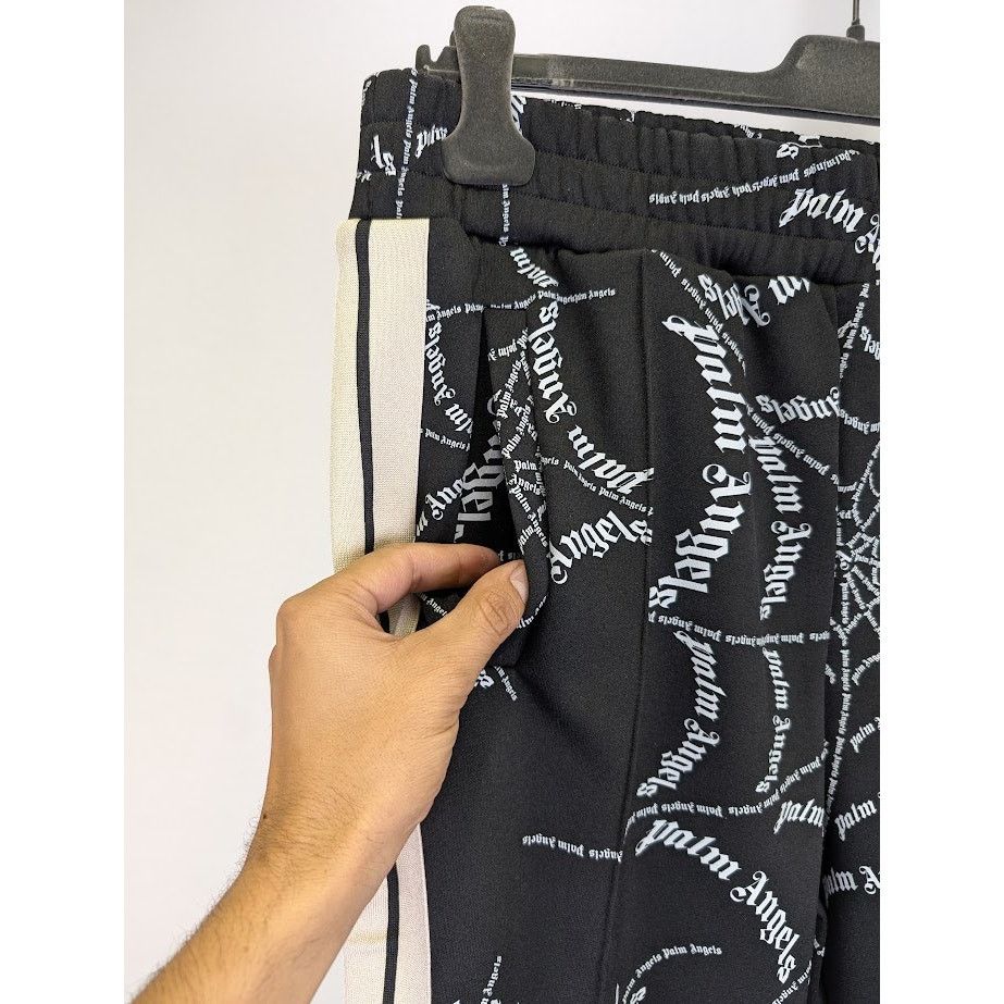 Palm Angels o1rshd1 Spider Web Classic Track Pant in Black Off White Size US 36 / EU 52 - 6 Thumbnail