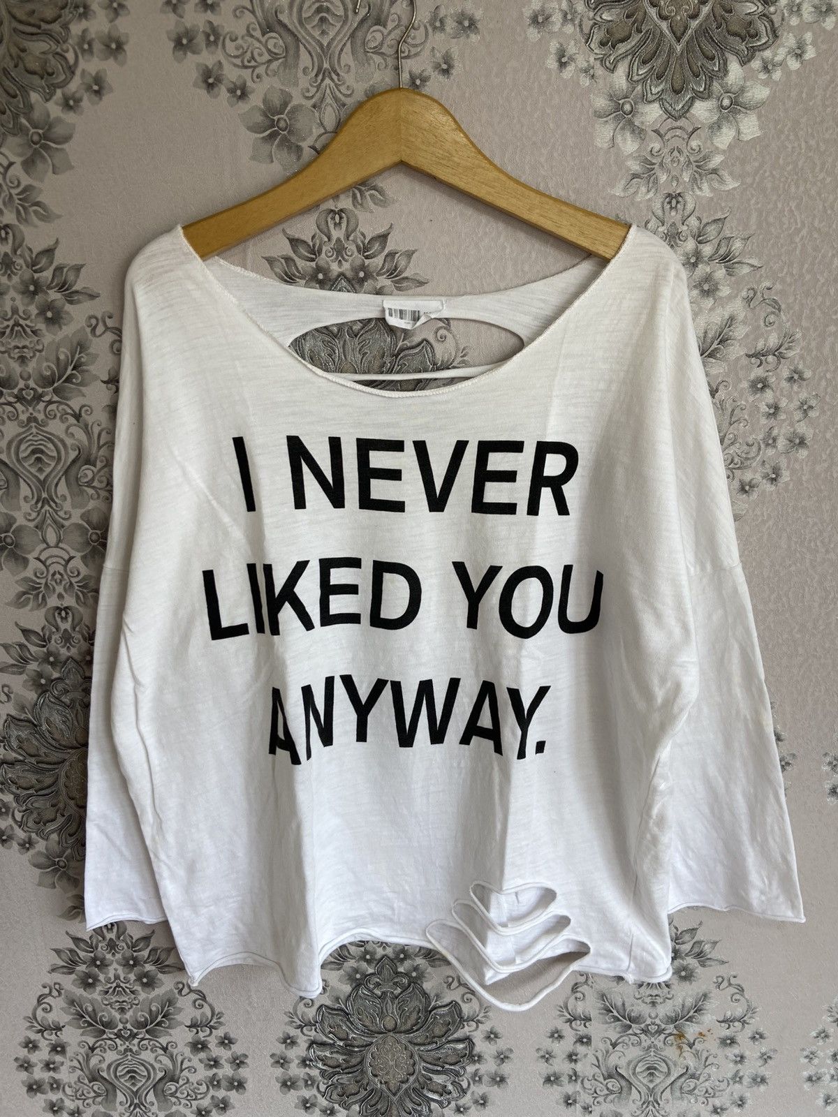 Hysteric Glamour M&T "I Never Liked You Anyway." Poem Thrashed Longsleeve Size L / US 10 / IT 46 - 1 Thumbnail