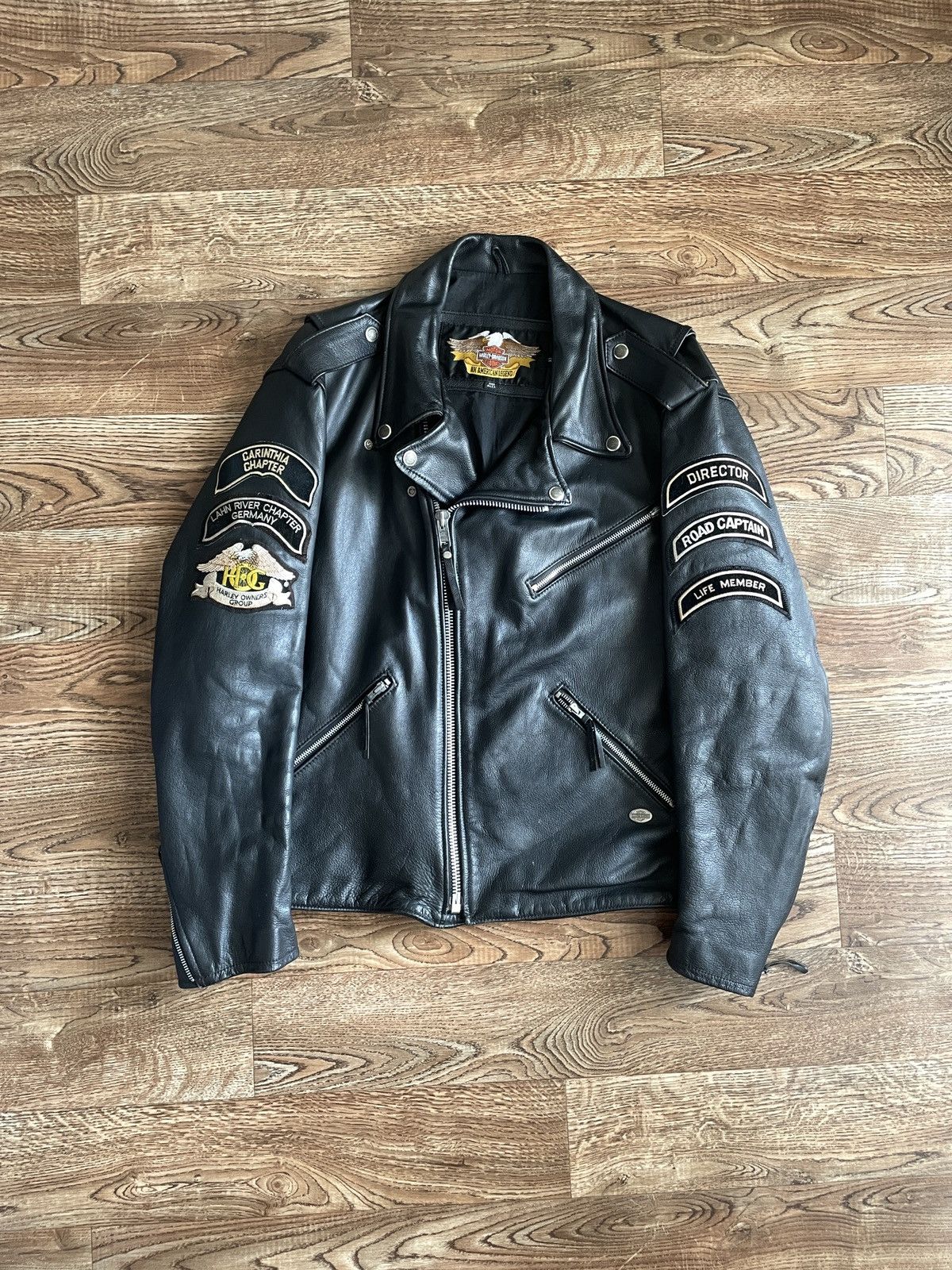 Harley Davidson × Vintage CRAZY HARLEY DAVIDSON LEATHER JACKET Size US XL / EU 56 / 4 - 1 Thumbnail