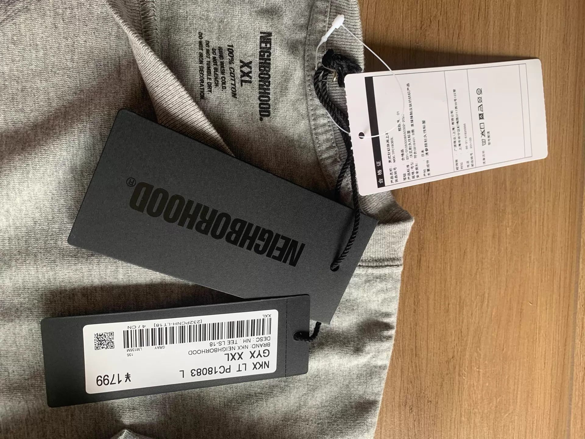 Neighborhood NEIGHBORHOOD LS18 Letter Print Gray TEE XXL Unisex Size US XXL / EU 58 / 5 - 3 Thumbnail