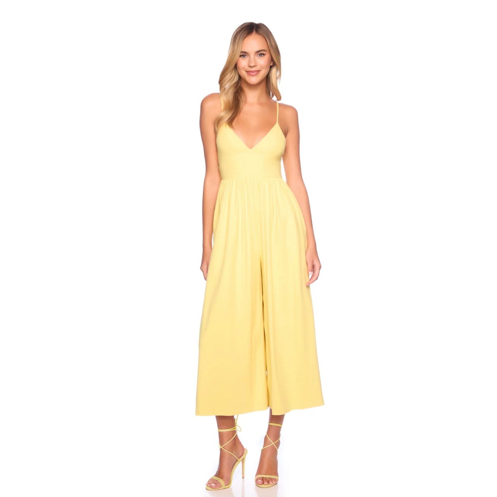 Susana Monaco $198 New Susana Monaco Slip Top Jumpsuit - Lemon Zest - S Size 27" / US 4 / IT 40 - 1 Thumbnail