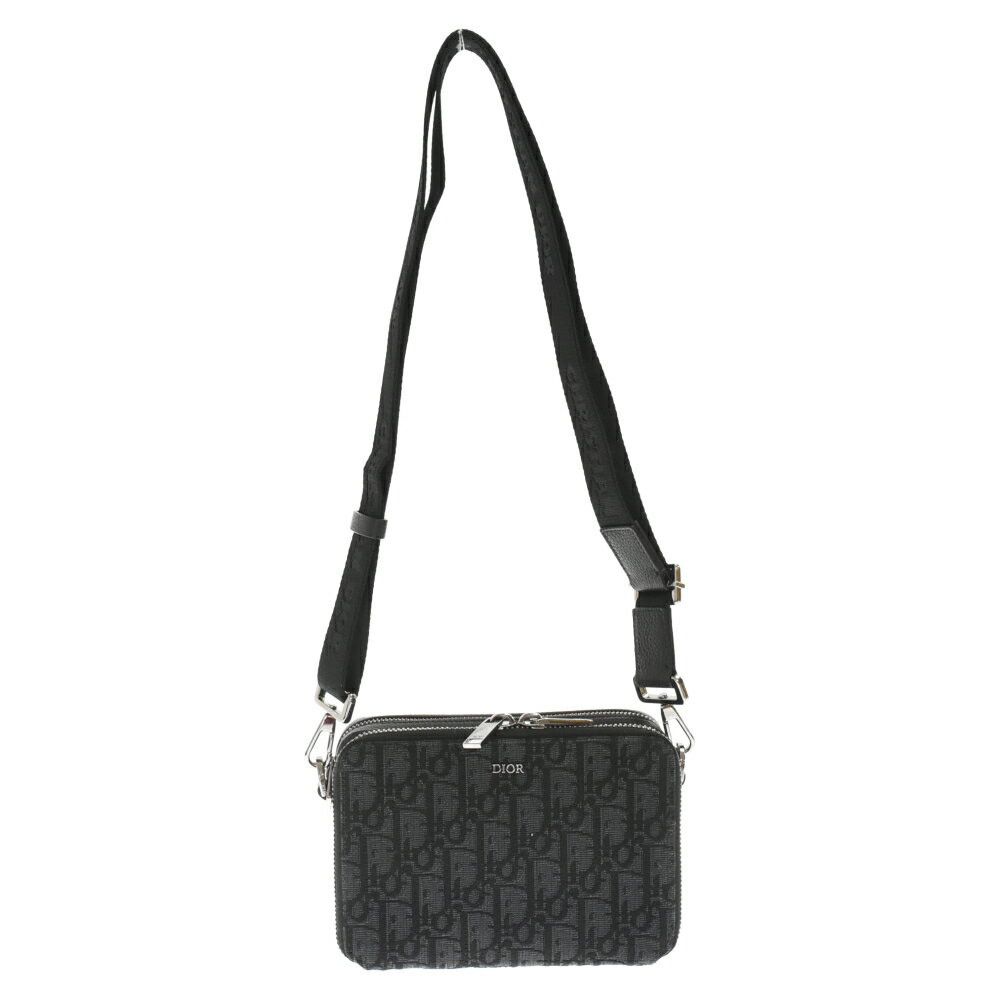 image of Dior Oblique All-Over Pattern Campus Jacquard Shoulder Bag Black, Women's