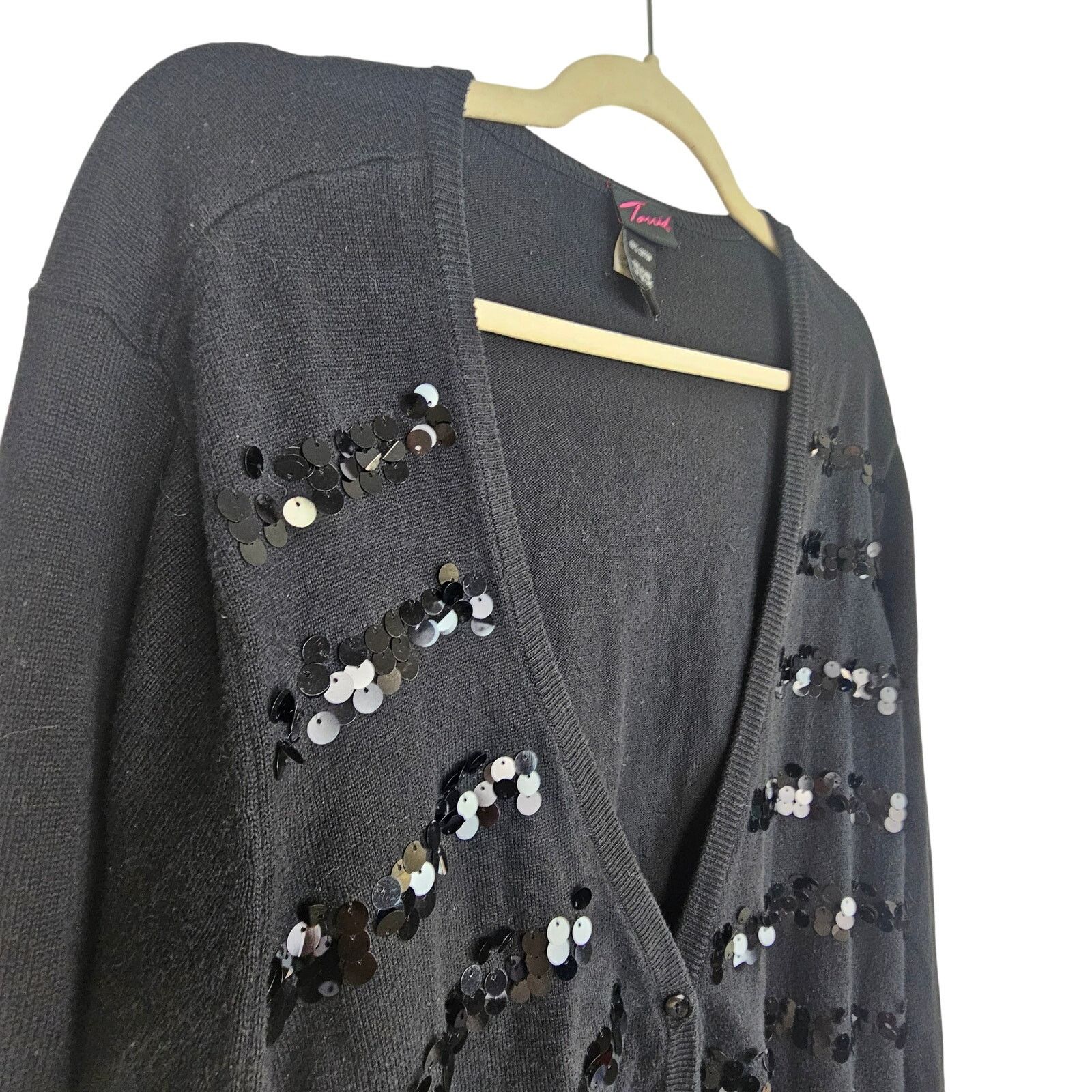 Corridor Torrid Paillette Sequin Striped Cardigan Sz 1X Whiimsigoth Size XL / US 12-14 / IT 48-50 - 6 Thumbnail