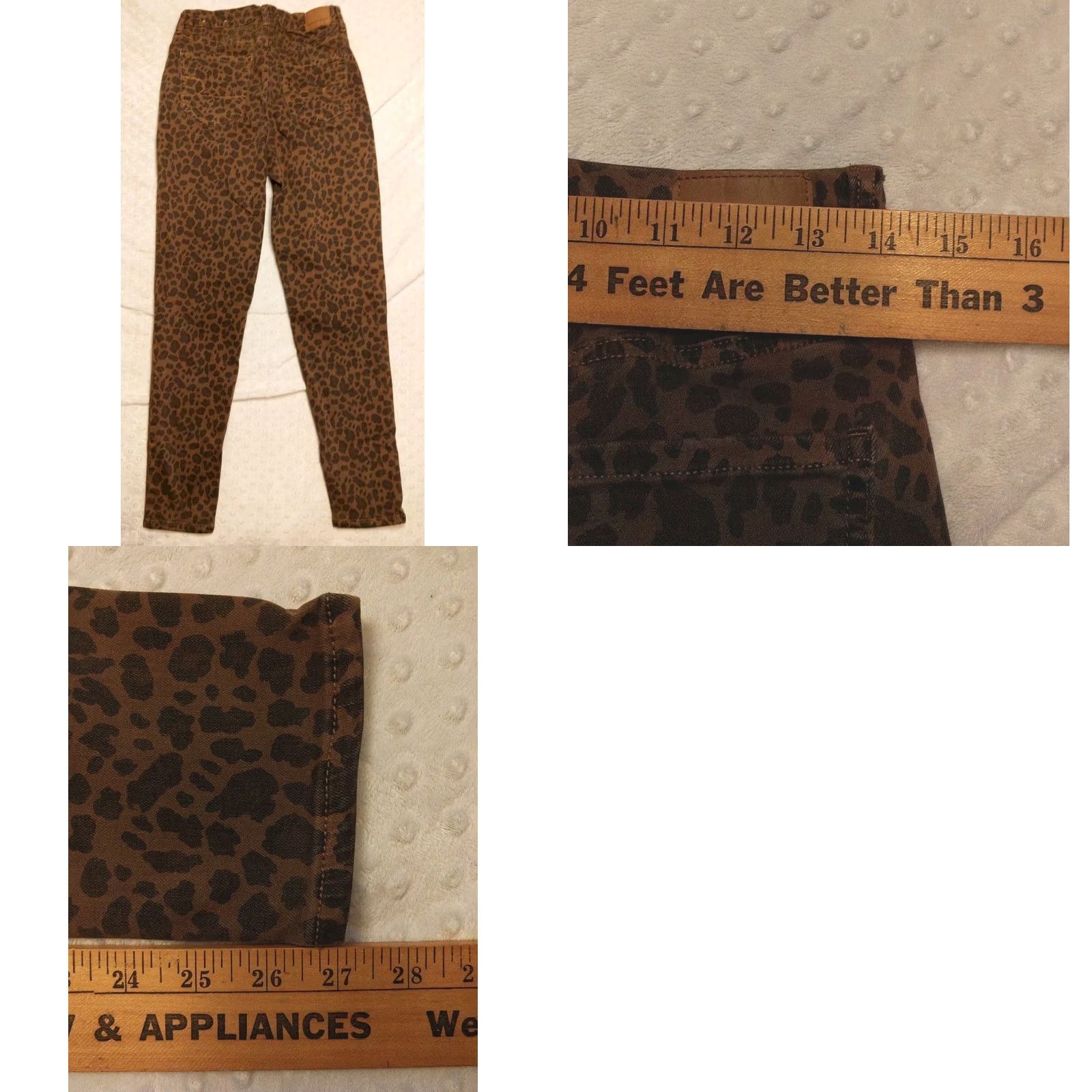 American Eagle Outfitters American Eagle Women 8 Curvy Super Hi-Rise Jegging Leopard Animal Print Denim Jeans 5-Pocket Slim Rise High Brown Size 28" / US 6 / IT 42 - 8 Thumbnail