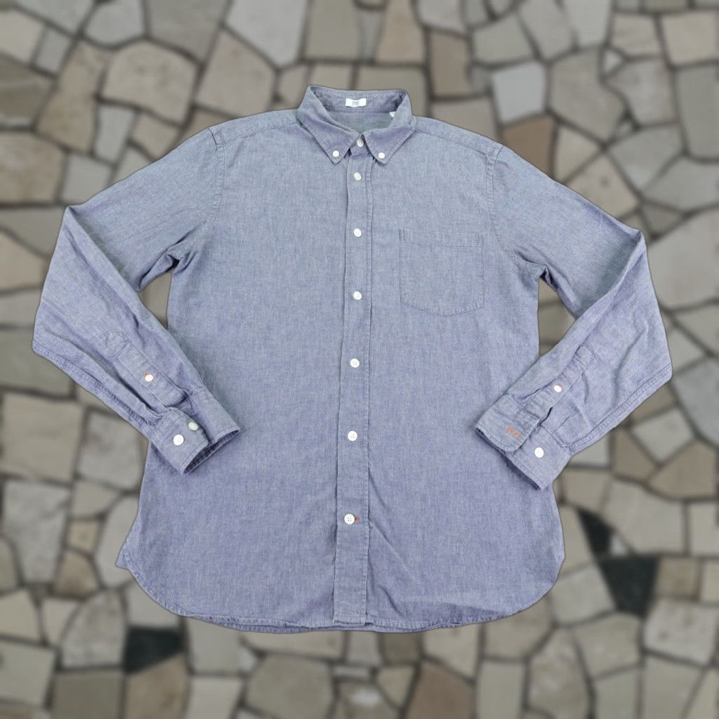 Vintage VINTAGE Spoke Shirt Mens Medium Chambray Button-Up Long Sleeve Casual Office Blue Size US M / EU 48-50 / 2 - 1 Thumbnail