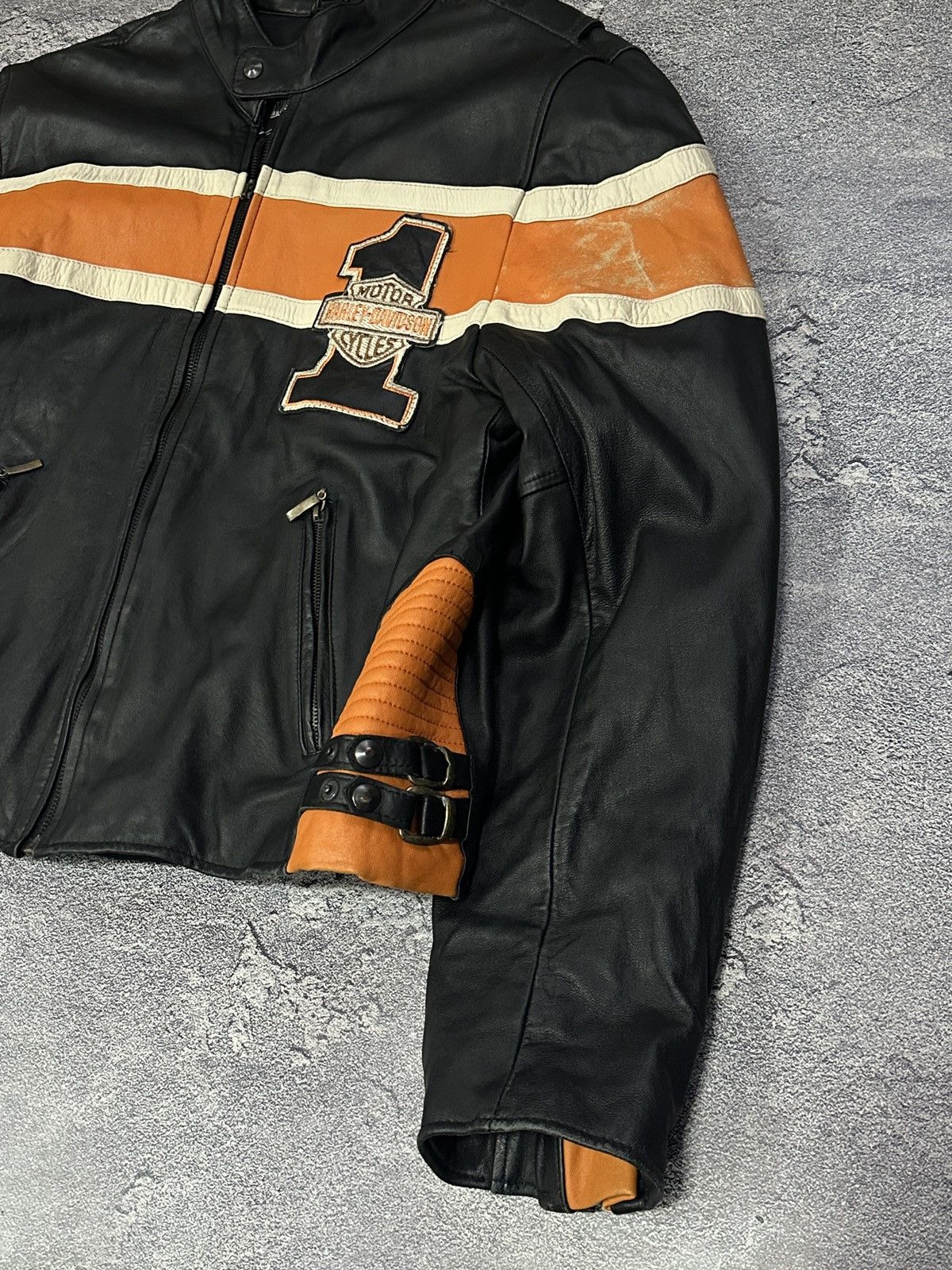 Harley Davidson Harley-Davidson Victory Lane Leather Riding Jacket Size S Size US S / EU 44-46 / 1 - 7 Thumbnail