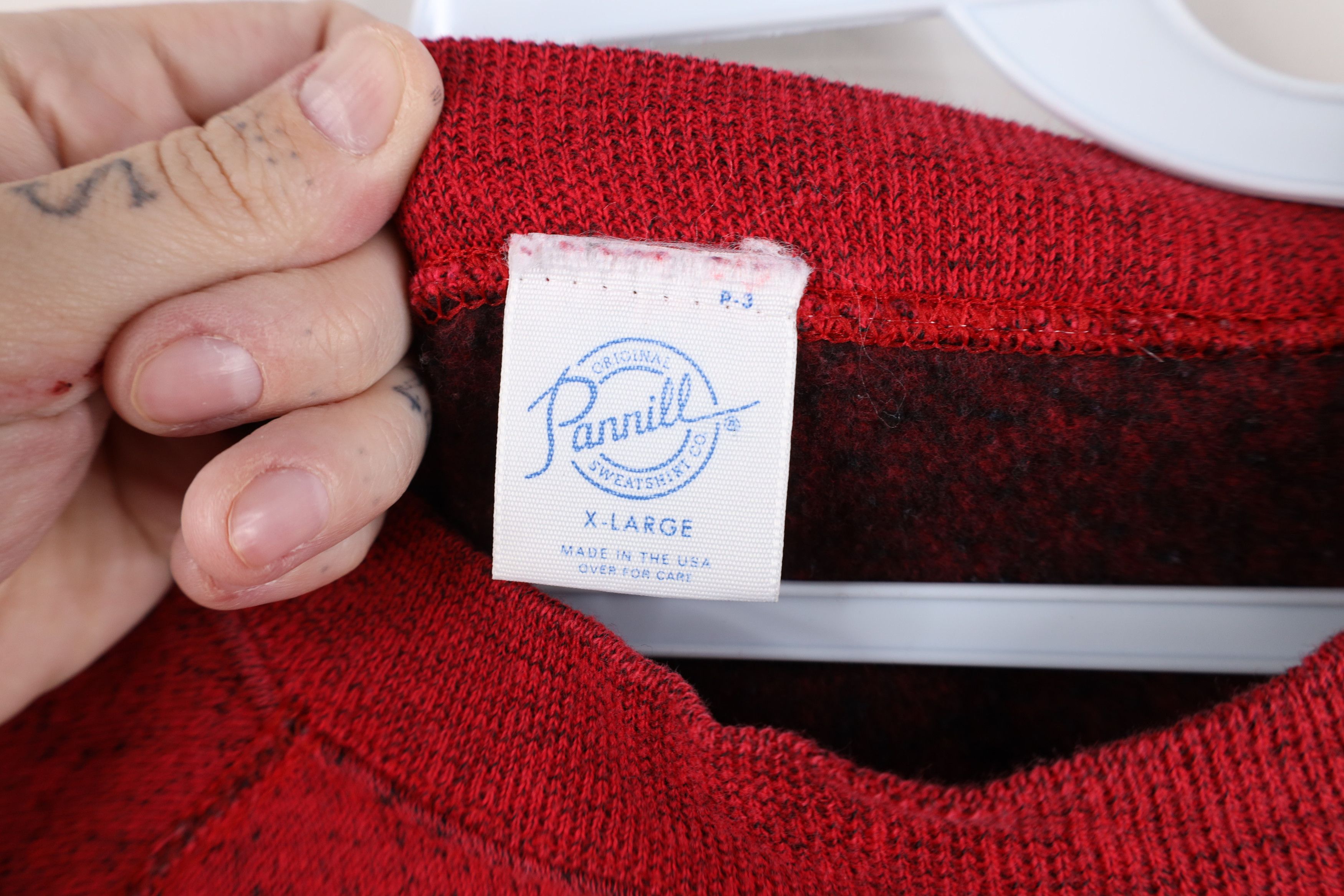 Vintage Vintage 90s Streetwear Speckled Raglan Sweatshirt Red USA Size XL / US 12-14 / IT 48-50 - 5 Thumbnail