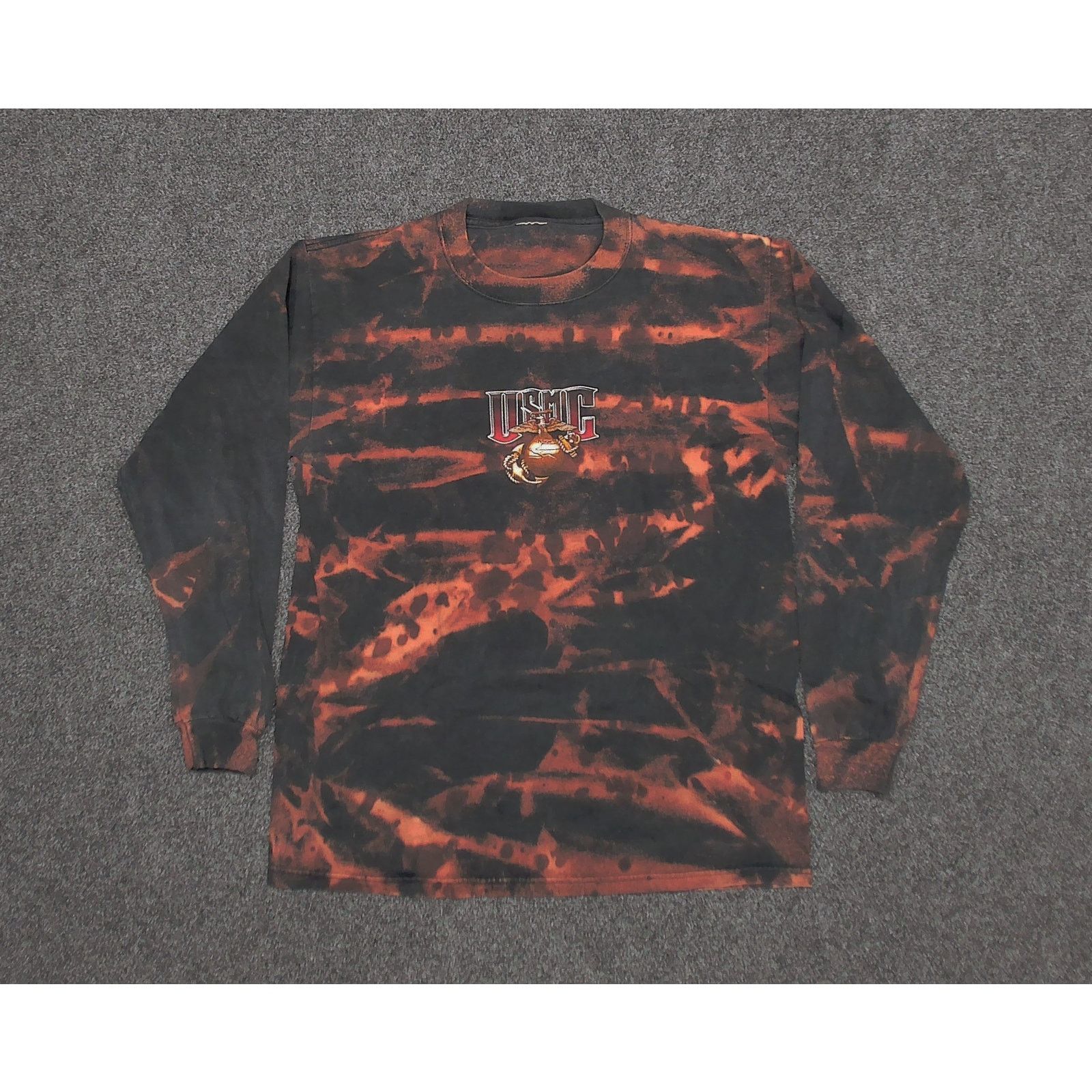 Vintage VTG Y2K USMC "Destroyed" Custom Bleach Fade L/S Tee Boxy M Size US M / EU 48-50 / 2 - 3 Thumbnail