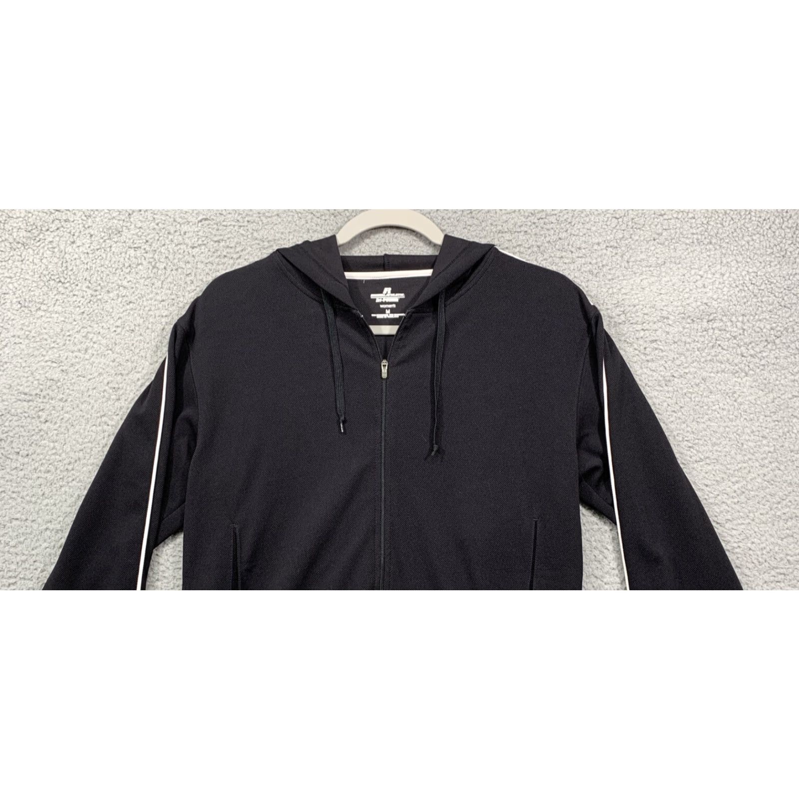 Russell Athletic Russell Athletic Womens Hooded Track Jacket Size M Full Zip Black Dri-Power Size M / US 6-8 / IT 42-44 - 2 Thumbnail