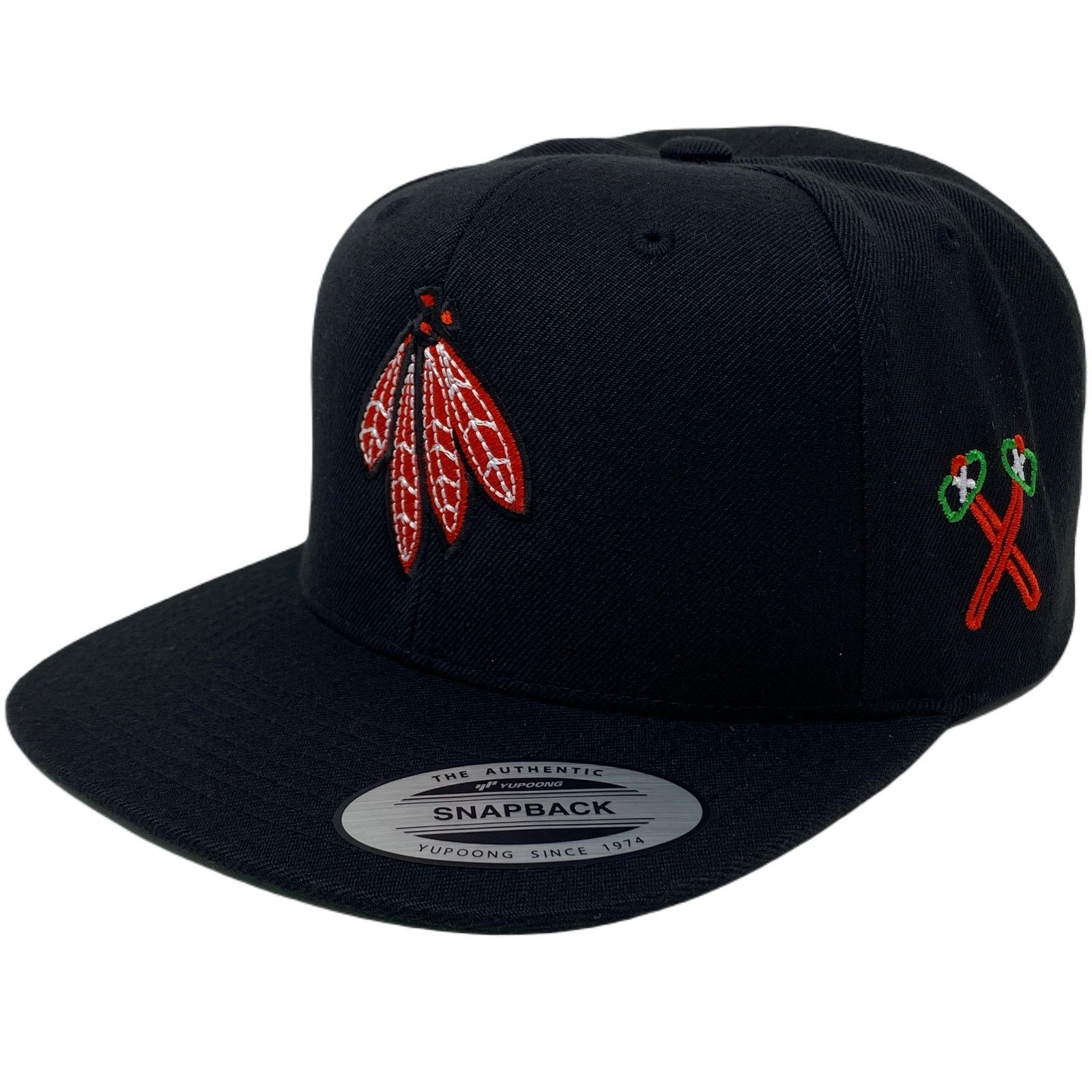 Other Indian RED Feathers Tomahawk Snapback Hat Size ONE SIZE - 3 Thumbnail