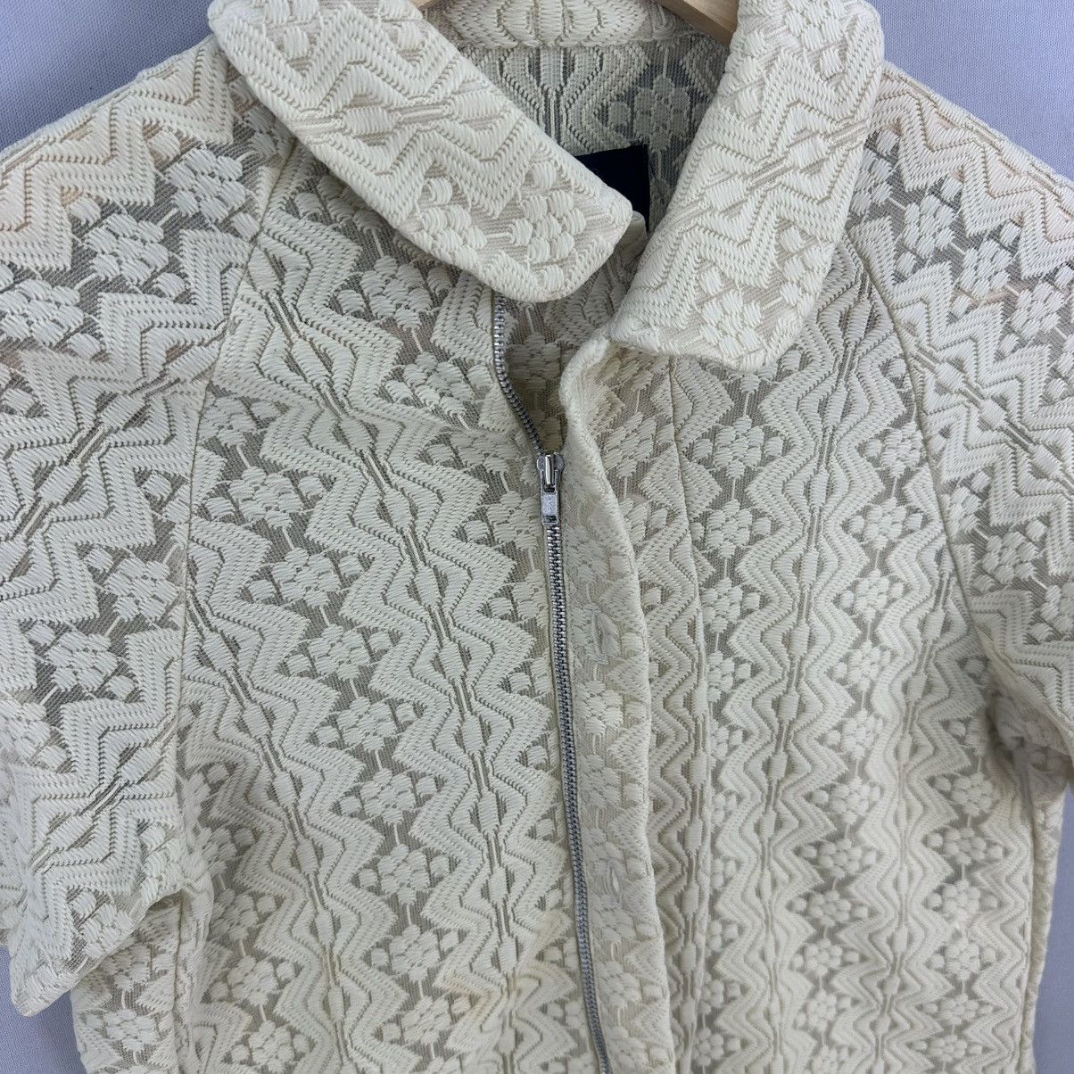 Comme des Garcons Vintage AD1999 Tricot CDG Lace Short Sleeve Button Up Blouse Size S / US 4 / IT 40 - 9 Thumbnail