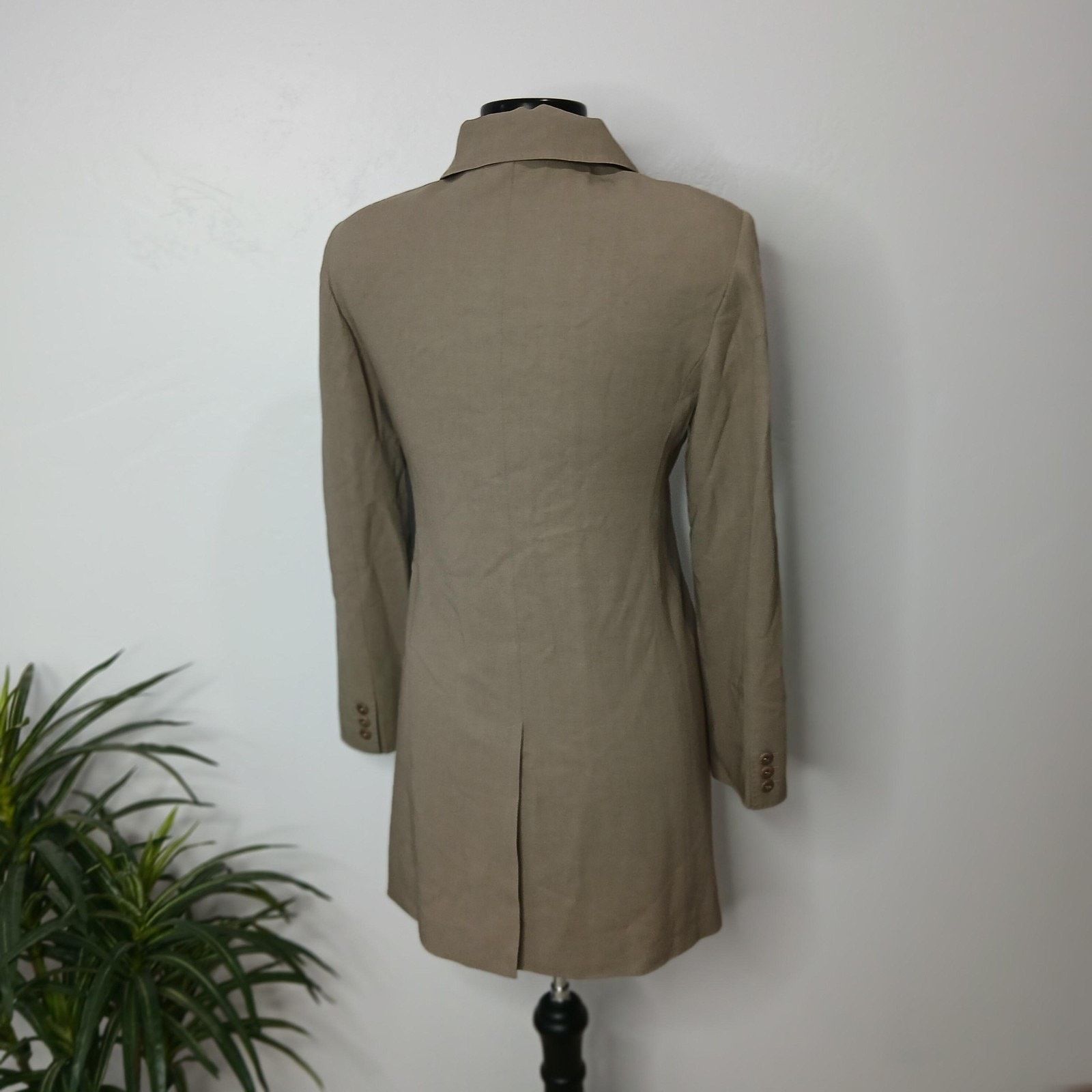 Max Mara MaxMara Coat Womens Small Taupe Beige Wool Blend Long Jacket Size S / US 4 / IT 40 - 4 Thumbnail