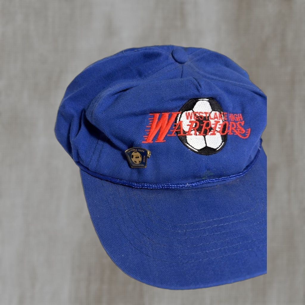 Vintage VINTAGE 90s Strapback Hat Li-tom Blue Orange Westlake High Warriors Crack Bill Soccer Men S Cap Accessories Size ONE SIZE - 1 Thumbnail